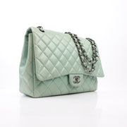 Chanel Light Mint Green Jumbo Classic Flap Bag