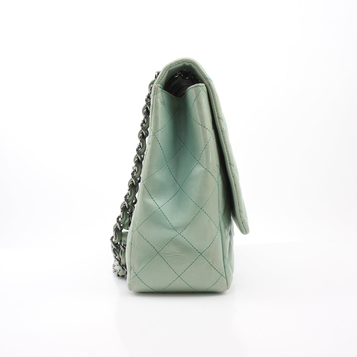 Chanel Light Mint Green Jumbo Classic Flap Bag