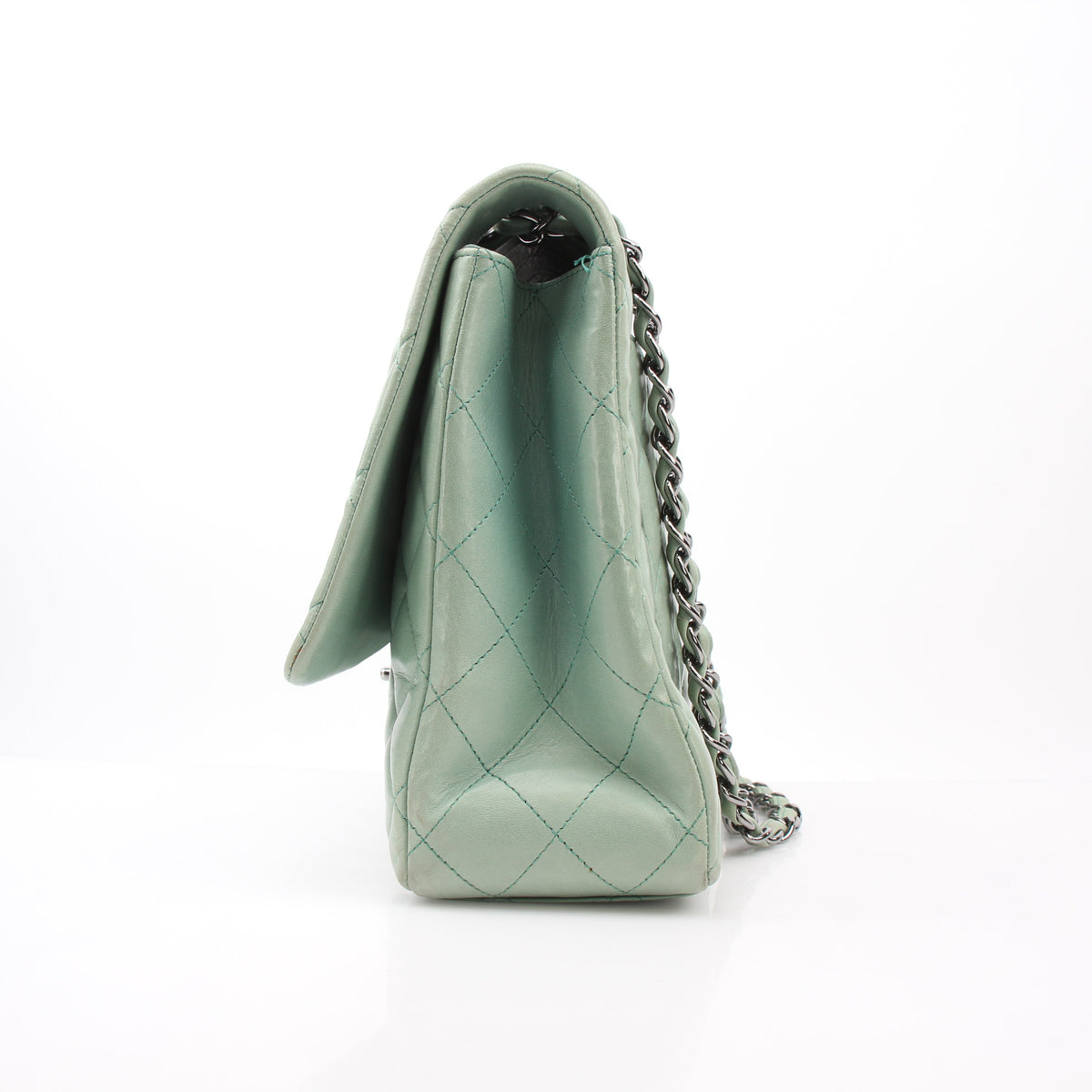 Chanel Light Mint Green Jumbo Classic Flap Bag