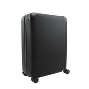 Black Louis Vuitton Horizon 55 Taurillon Monogram rolling luggage with built-in handle and four wheels, designed for travel.