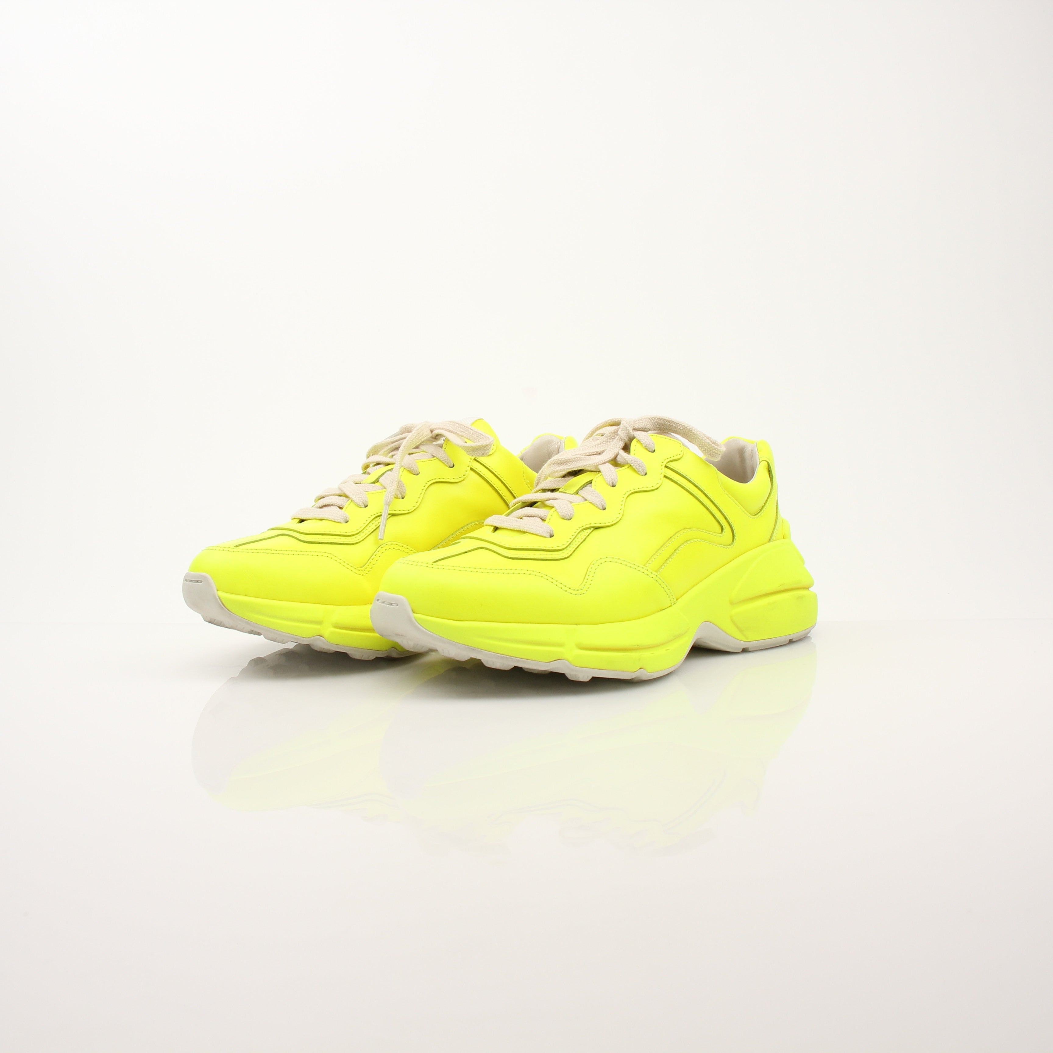 Gucci Men’s Rhyton Neon Leather Sneakers