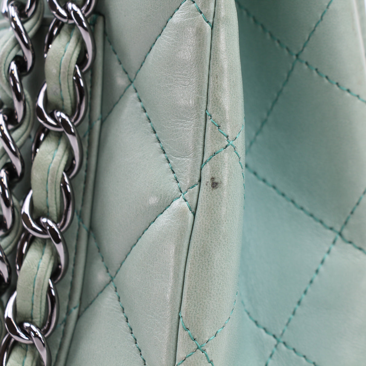 Chanel Light Mint Green Jumbo Classic Flap Bag