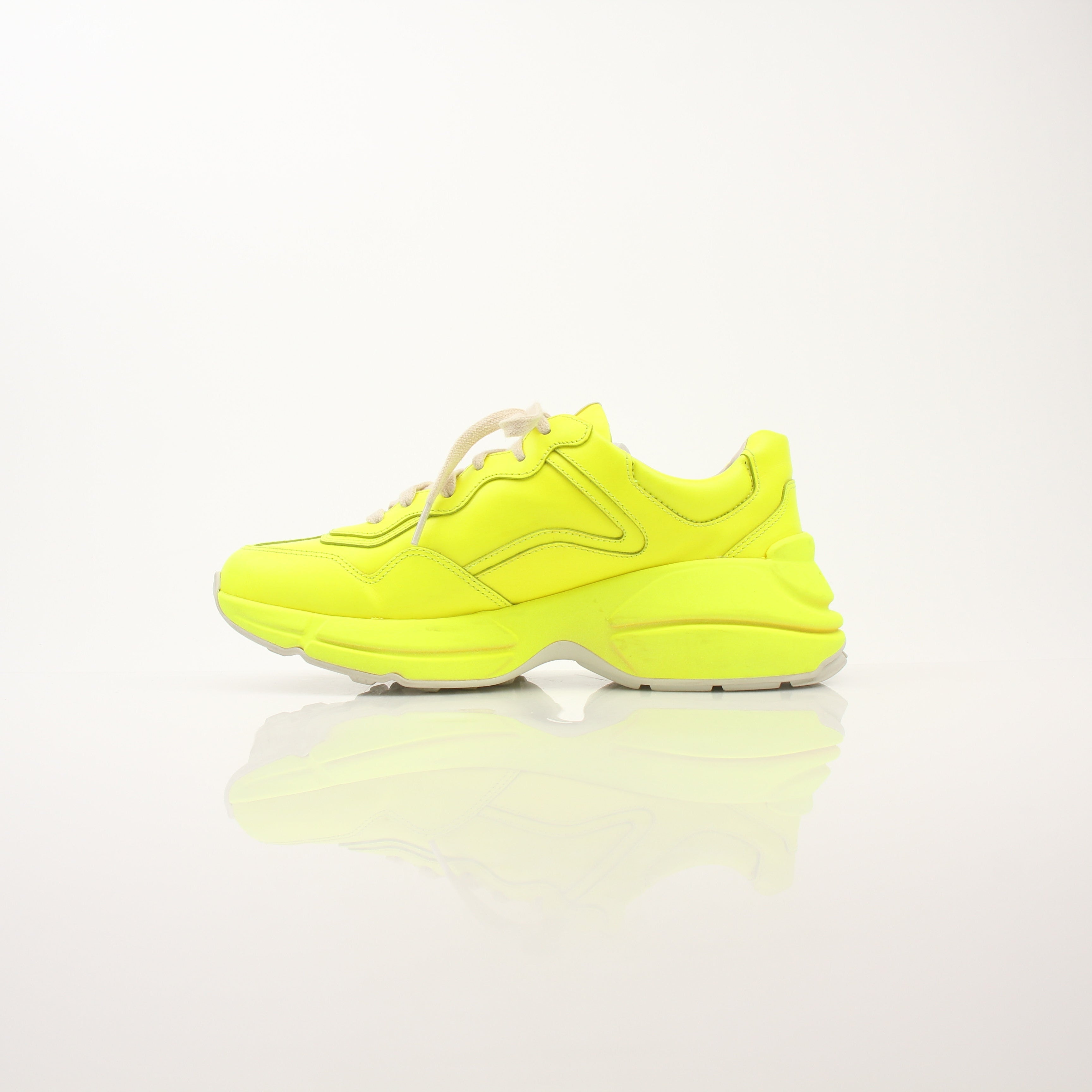 Gucci Men’s Rhyton Neon Leather Sneakers