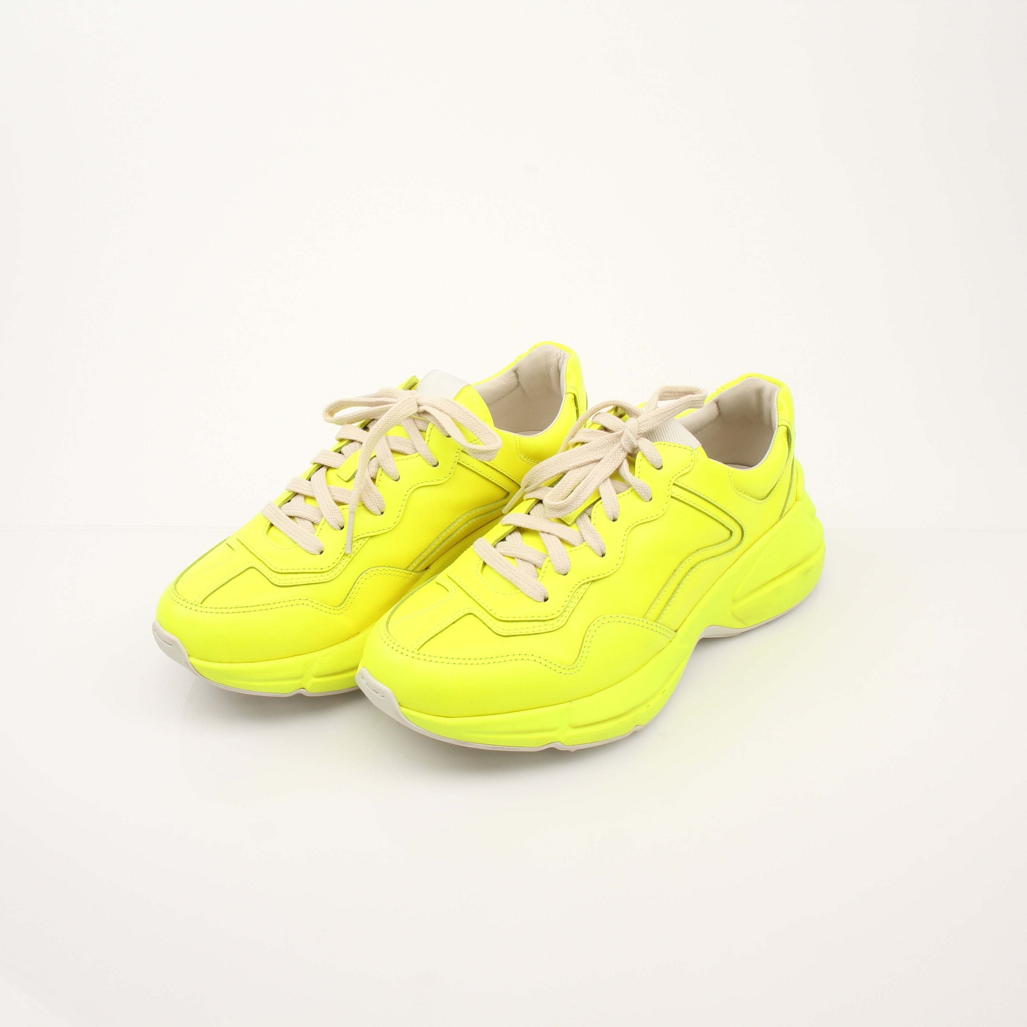 Gucci Men’s Rhyton Neon Leather Sneakers