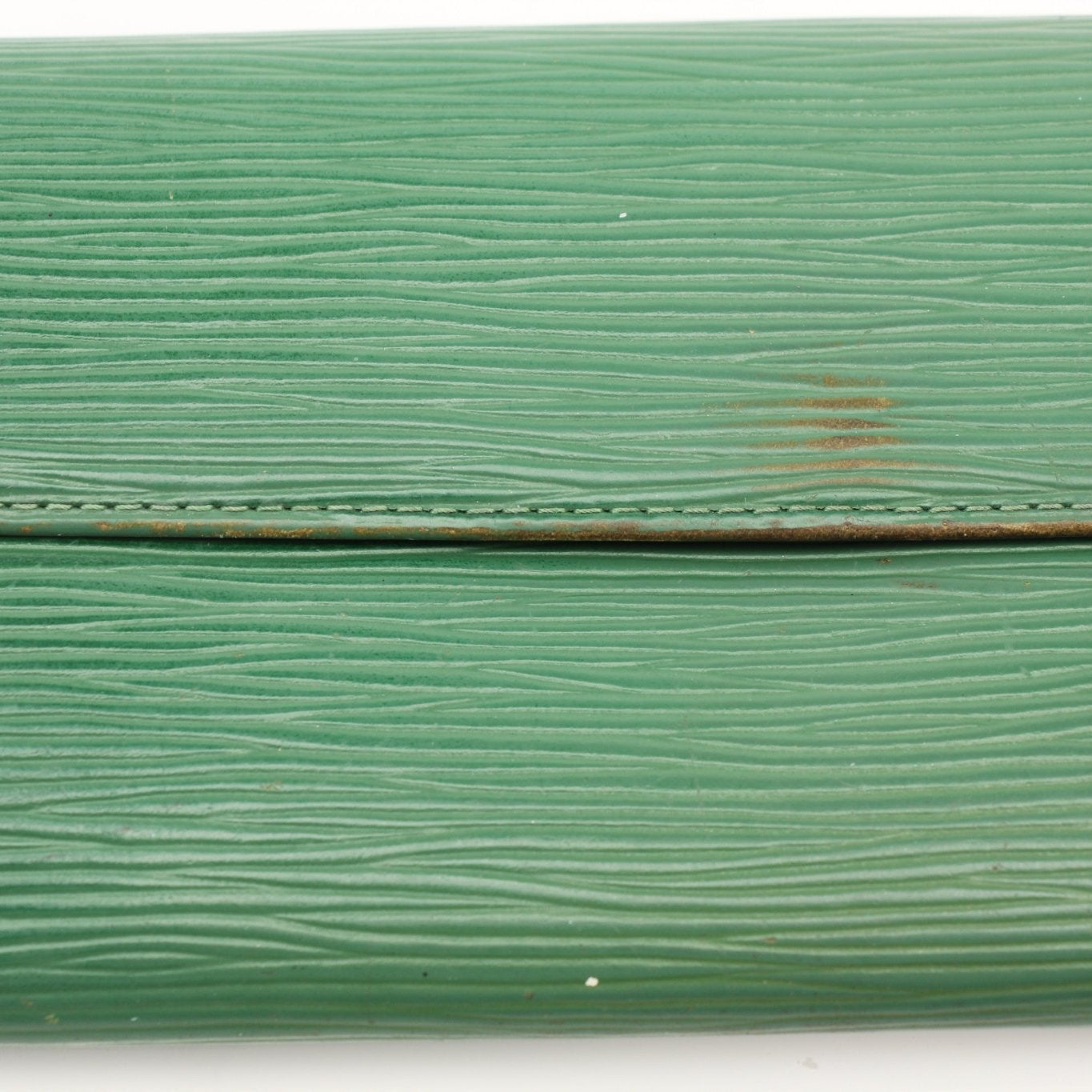 Gold & Beyond Louis Vuitton Epi Sarah Wallet Ora, black leather wallet with gold-tone hardware and multiple card slots.