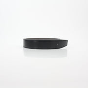 Hermès black and etoupe reversible leather belt strap for accessories by Gold & Beyond, showing textured leather and reversible design.