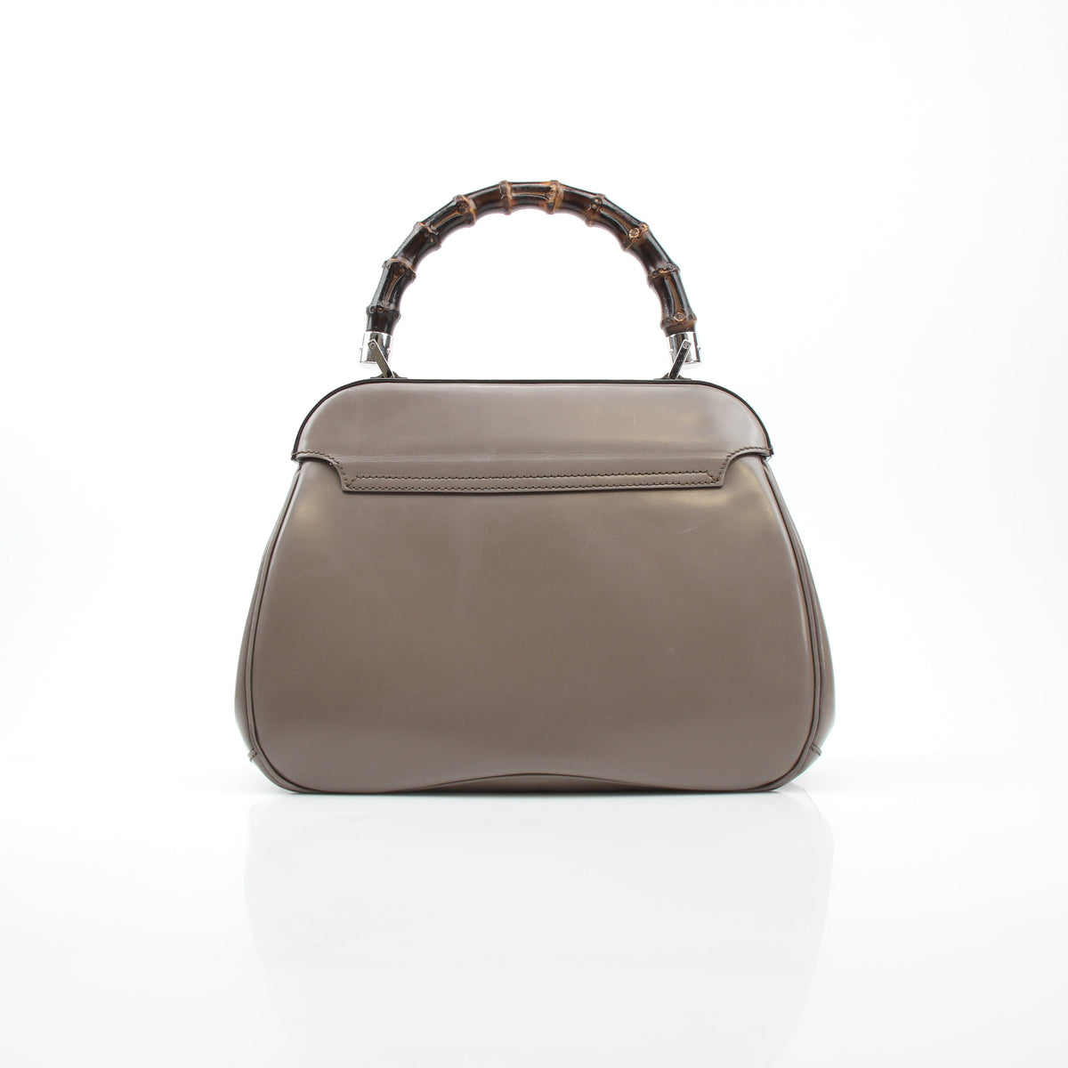Gucci Grey Lady Lock Bamboo Top Handle Bag