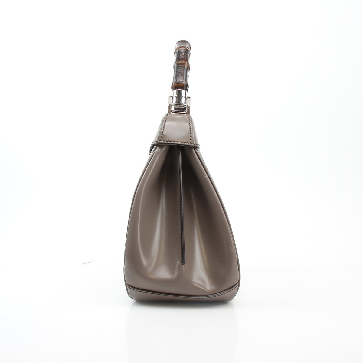 Gucci Grey Lady Lock Bamboo Top Handle Bag