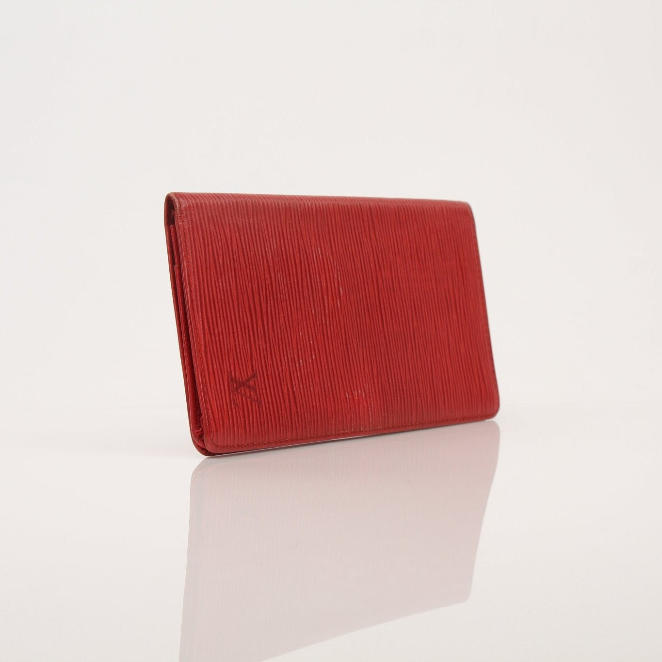 Louis Vuitton Epi checkbook wallet by Gold & Beyond, featuring textured leather, multiple card slots, and a sleek wallet design.