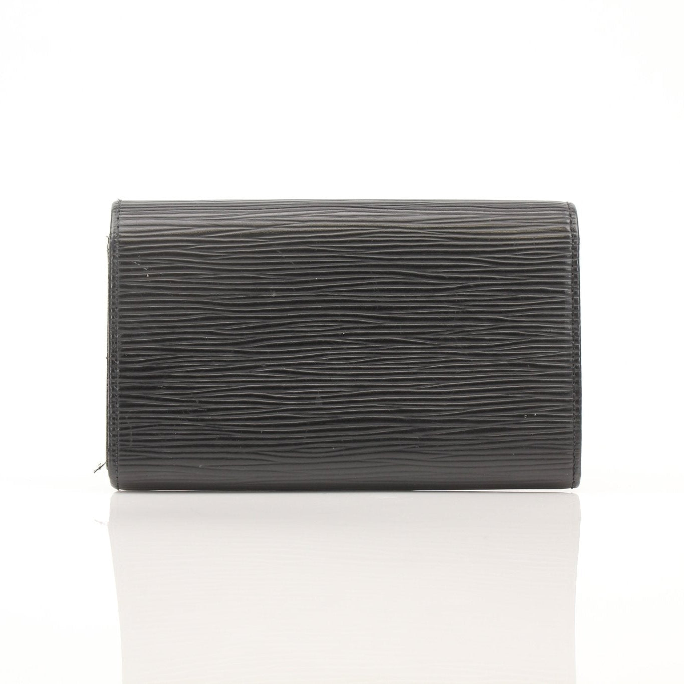 Louis Vuitton Epi Ebene wallet by Gold & Beyond, showcasing textured leather with multiple card slots and sleek design.