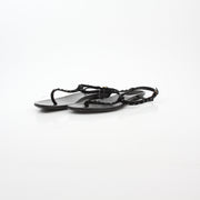 Gucci Black Crystal-Embellished T-Strap Flat Sandals