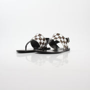 Louis Vuitton Black & White Monogram Matchmake Flat Thong Sandals