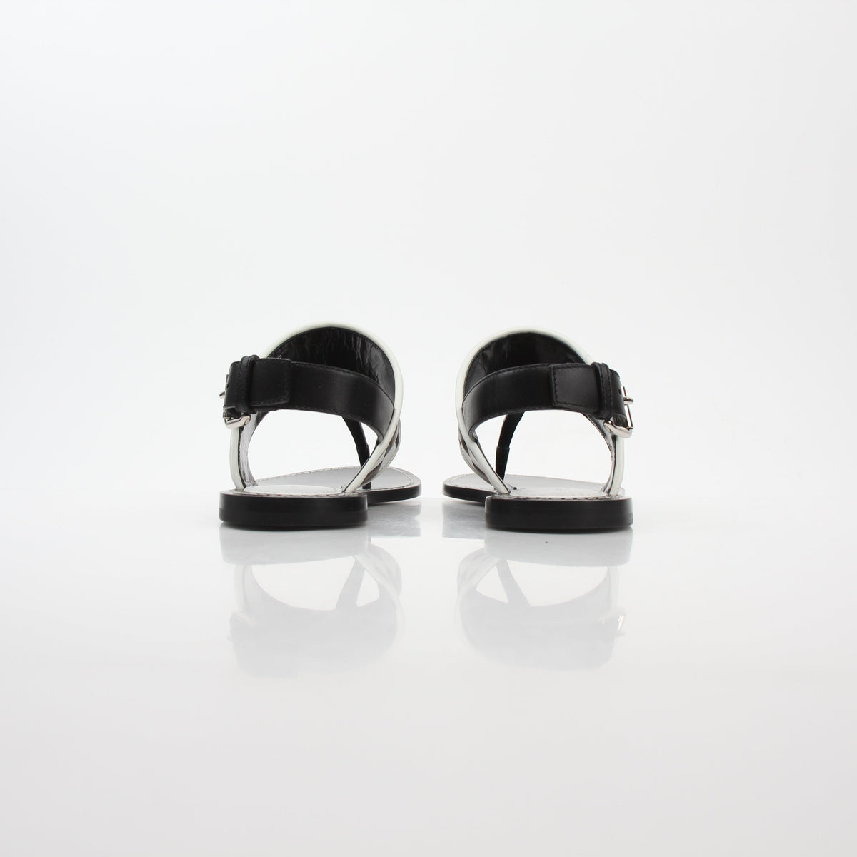 Louis Vuitton Black & White Monogram Matchmake Flat Thong Sandals