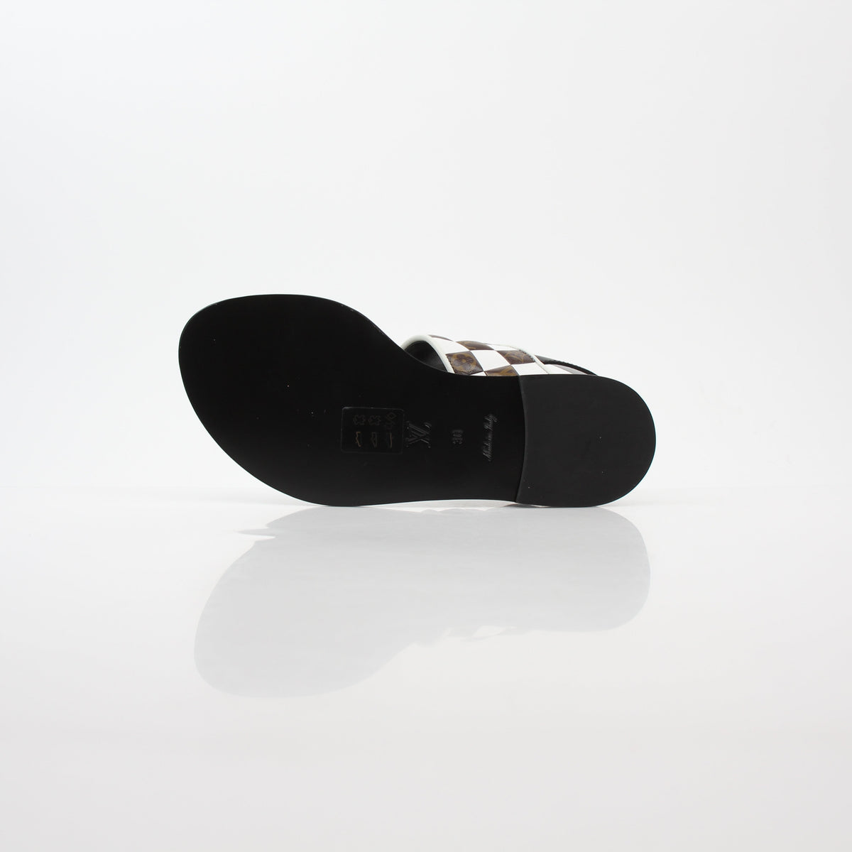 Louis Vuitton Black & White Monogram Matchmake Flat Thong Sandals