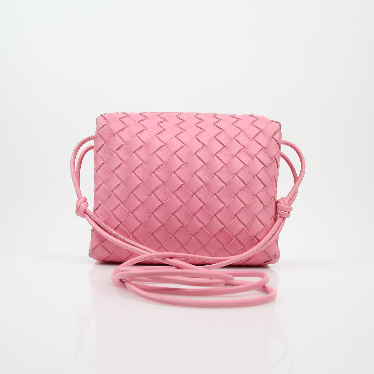 Bottega Veneta Pink Intrecciato Loop Camera Bag