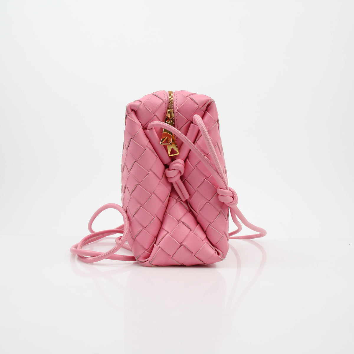 Bottega Veneta Pink Intrecciato Loop Camera Bag