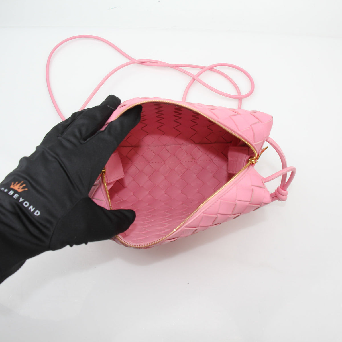 Bottega Veneta Pink Intrecciato Loop Camera Bag