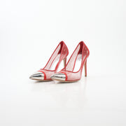 Louis Vuitton Red Urban Twist Mesh Pointed-Toe Pumps