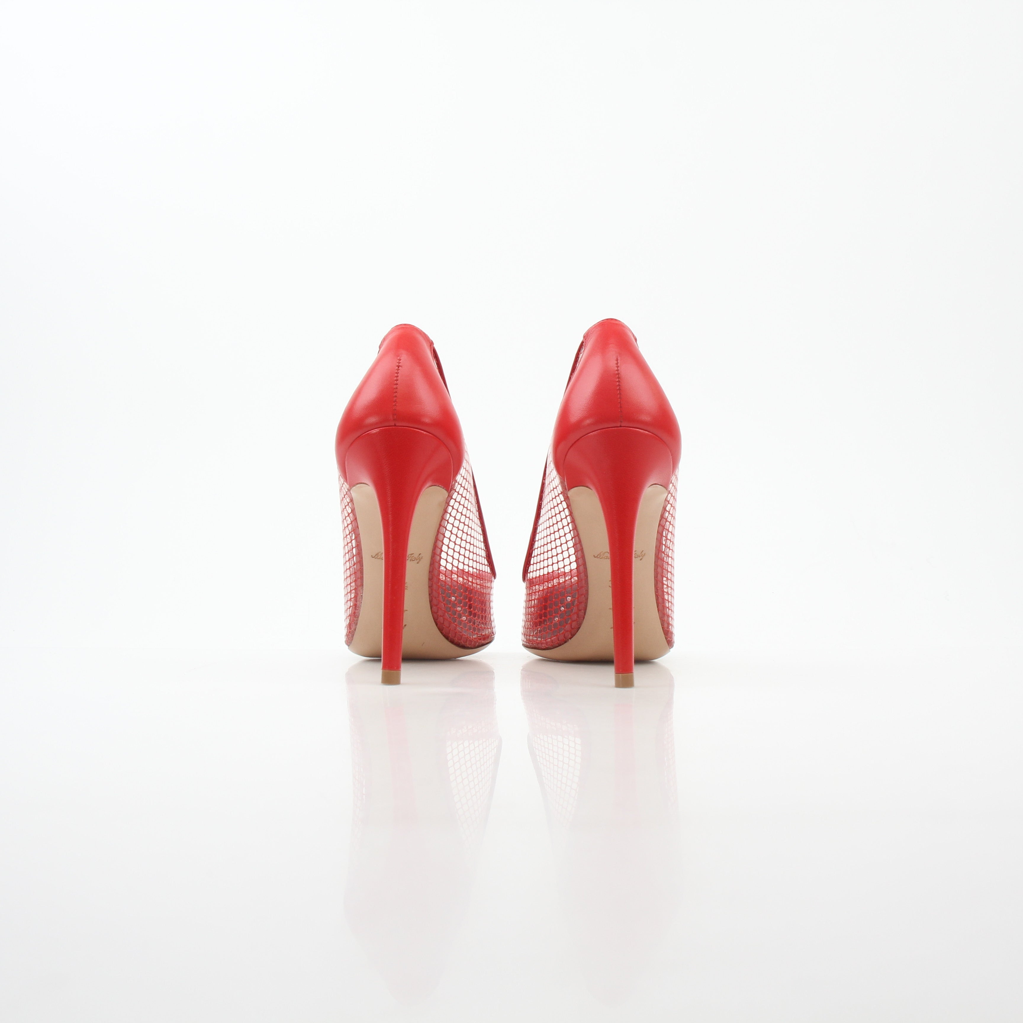 Louis Vuitton Red Urban Twist Mesh Pointed-Toe Pumps