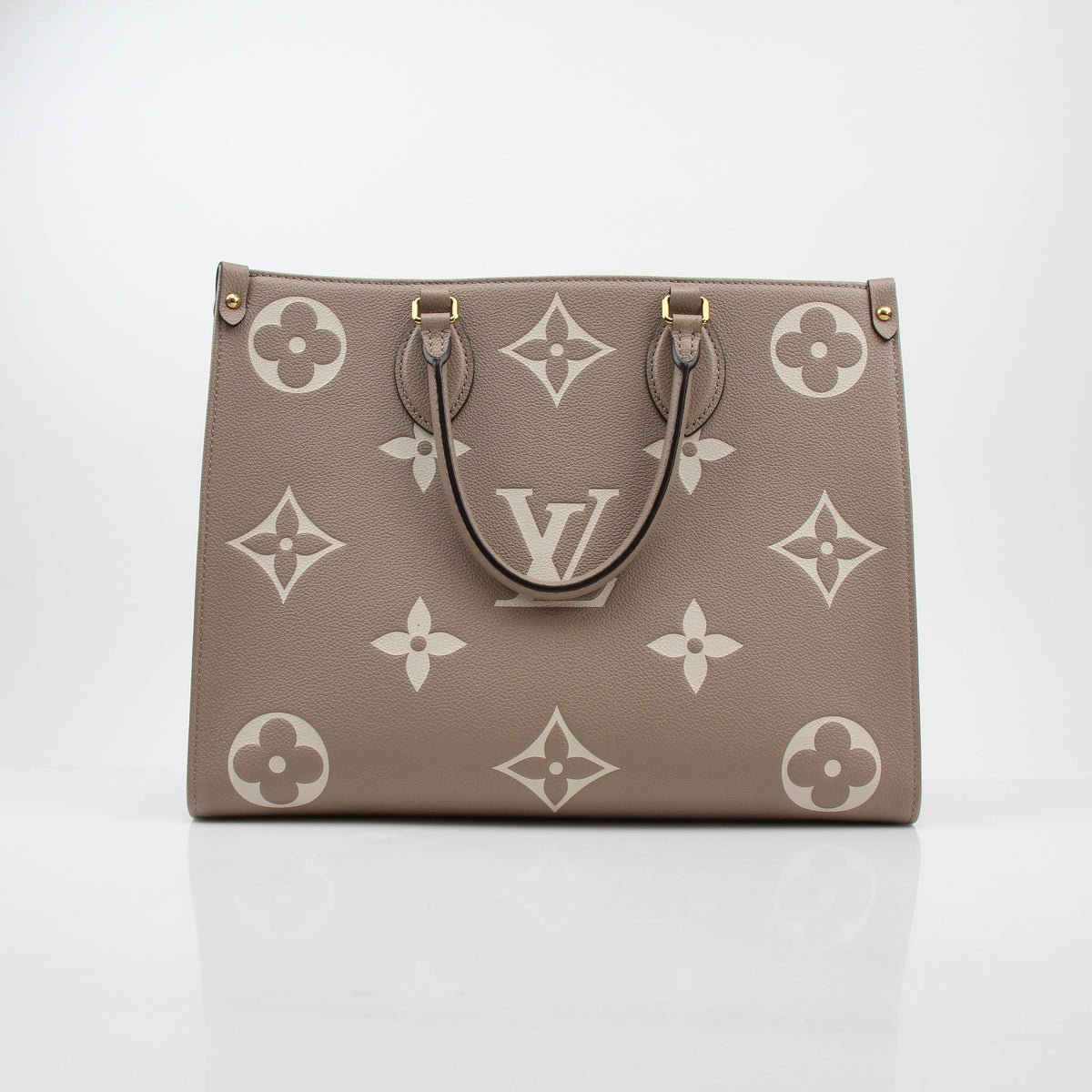 Louis Vuitton Taupe Bicolor Monogram Empreinte OnTheGo MM Tote Bag