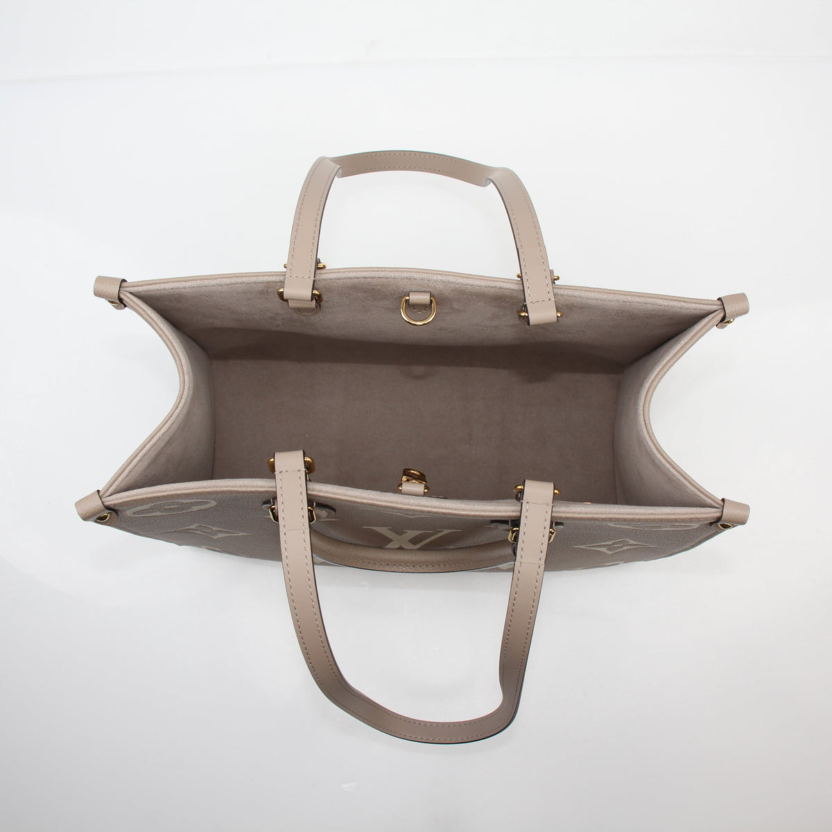 Louis Vuitton Taupe Bicolor Monogram Empreinte OnTheGo MM Tote Bag