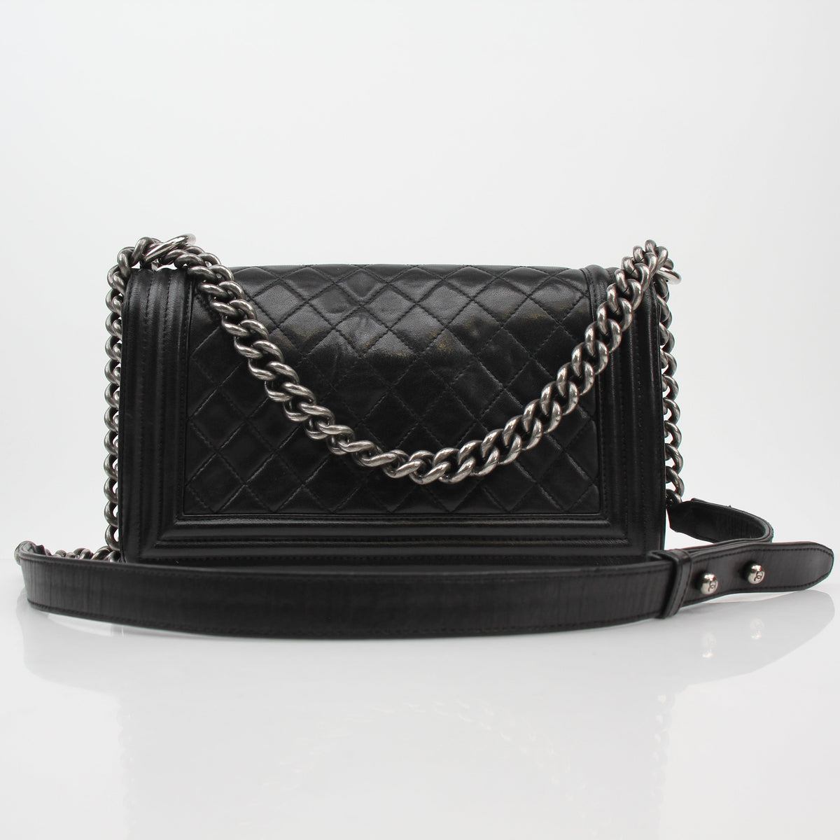 Chanel Black Quilted Calfskin Medium Boy Flap Bag