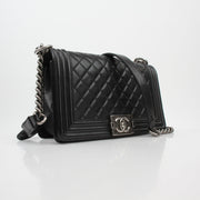 Chanel Black Quilted Calfskin Medium Boy Flap Bag