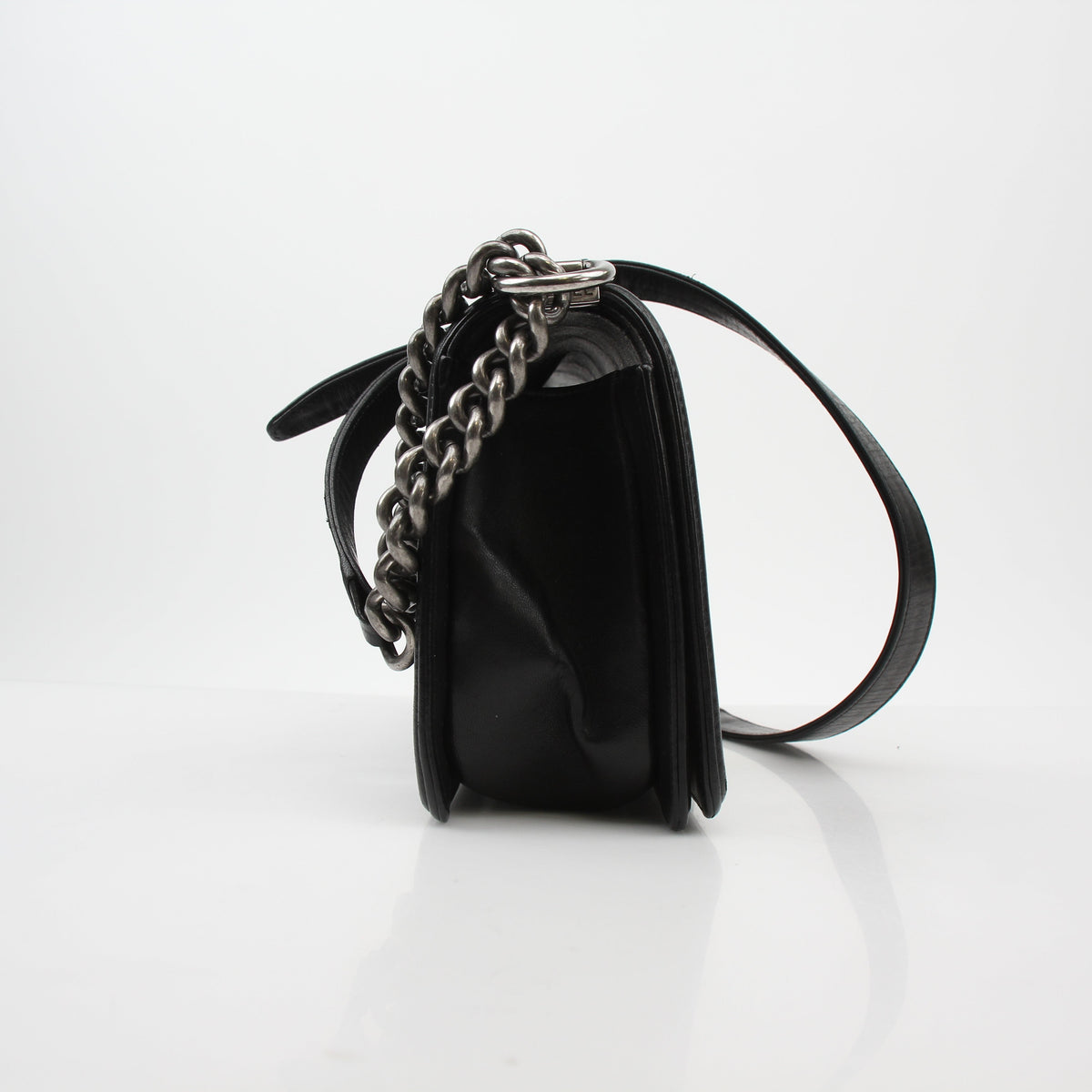 Chanel Black Quilted Calfskin Medium Boy Flap Bag