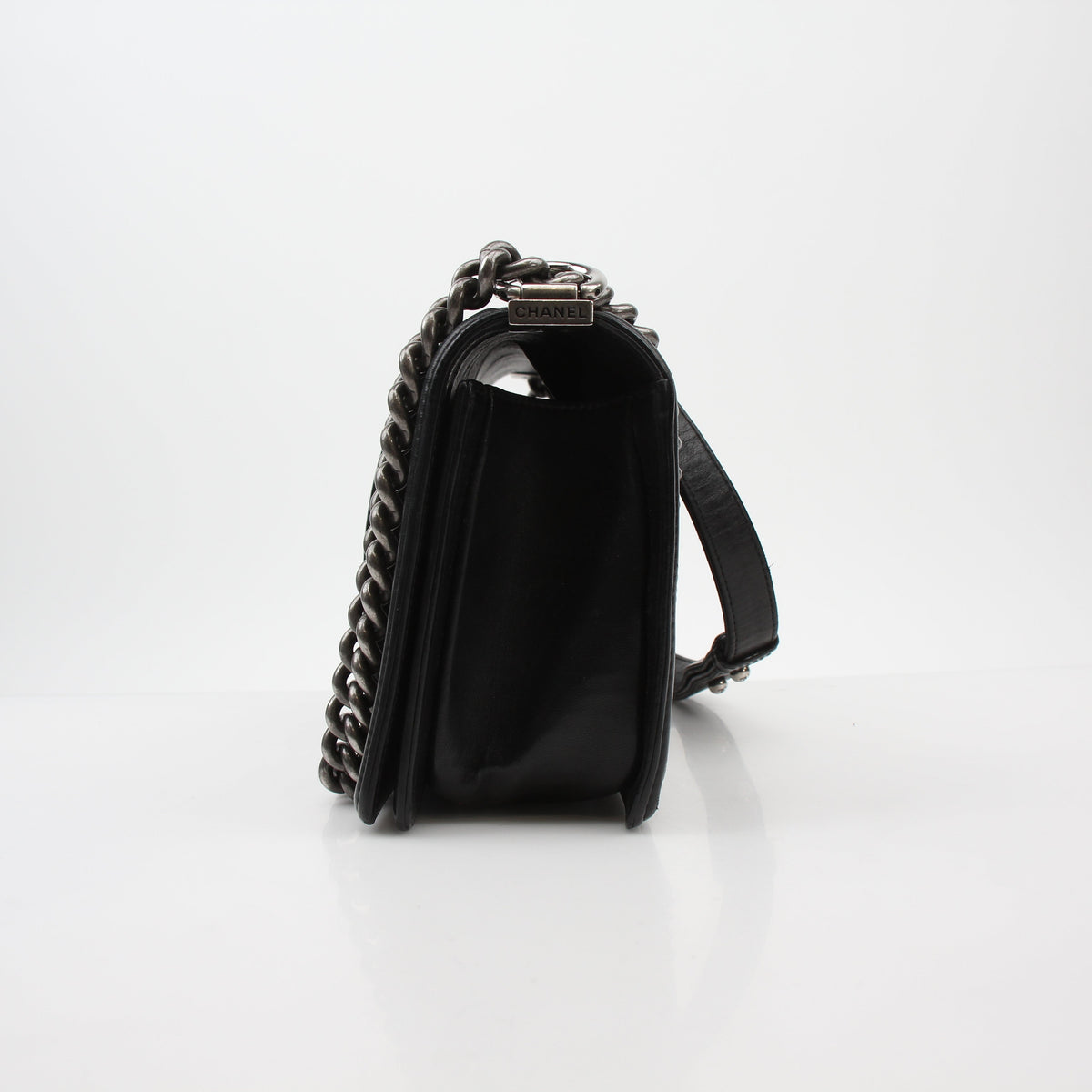 Chanel Black Quilted Calfskin Medium Boy Flap Bag