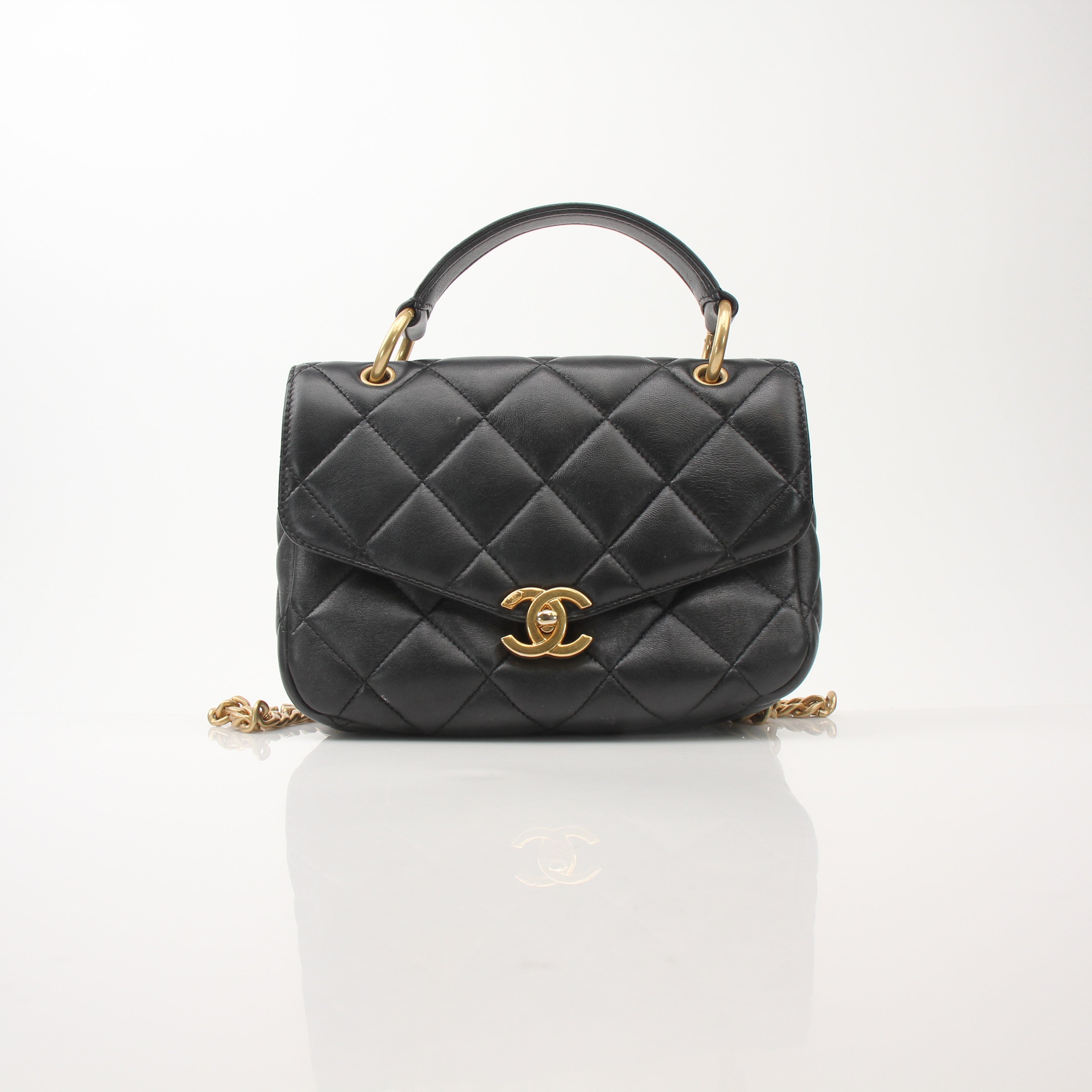 Chanel Quilted Top Handle Bag