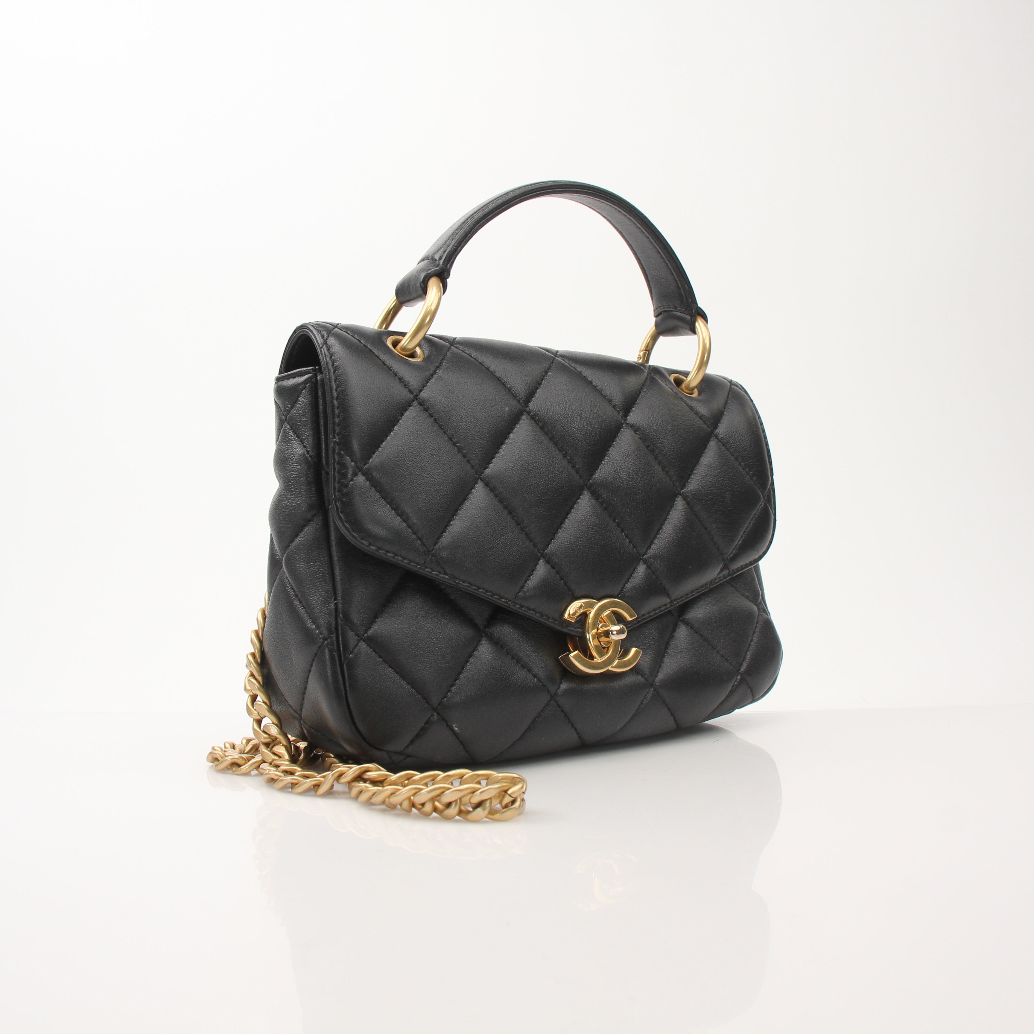 Chanel Quilted Top Handle Bag