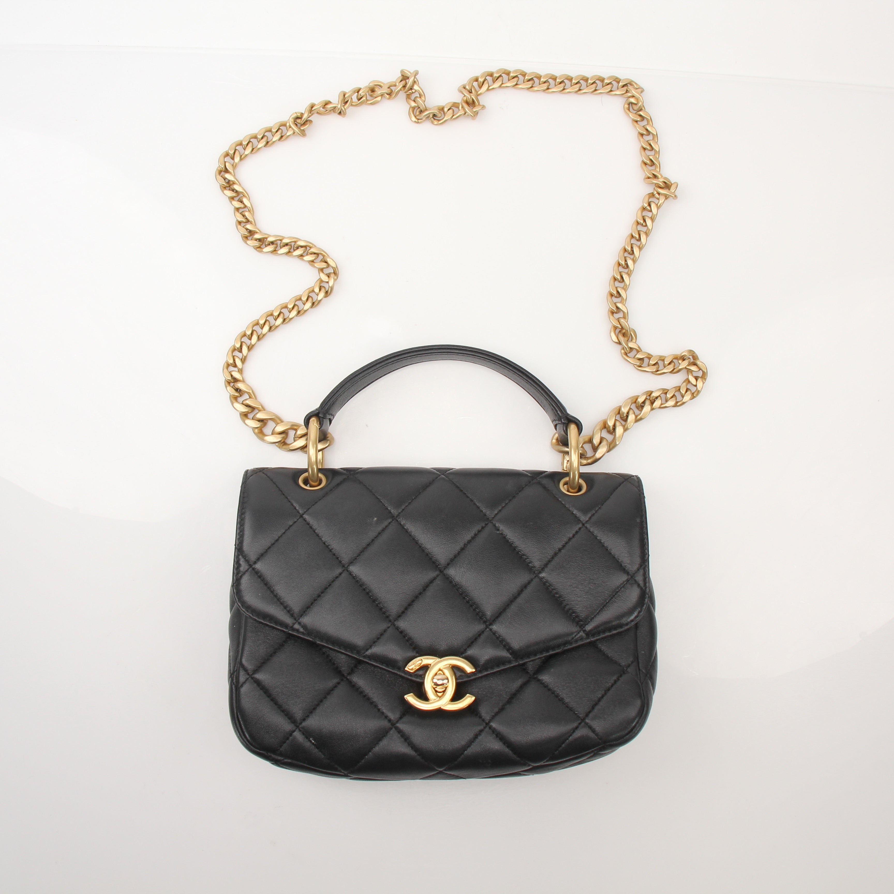 Chanel Quilted Top Handle Bag