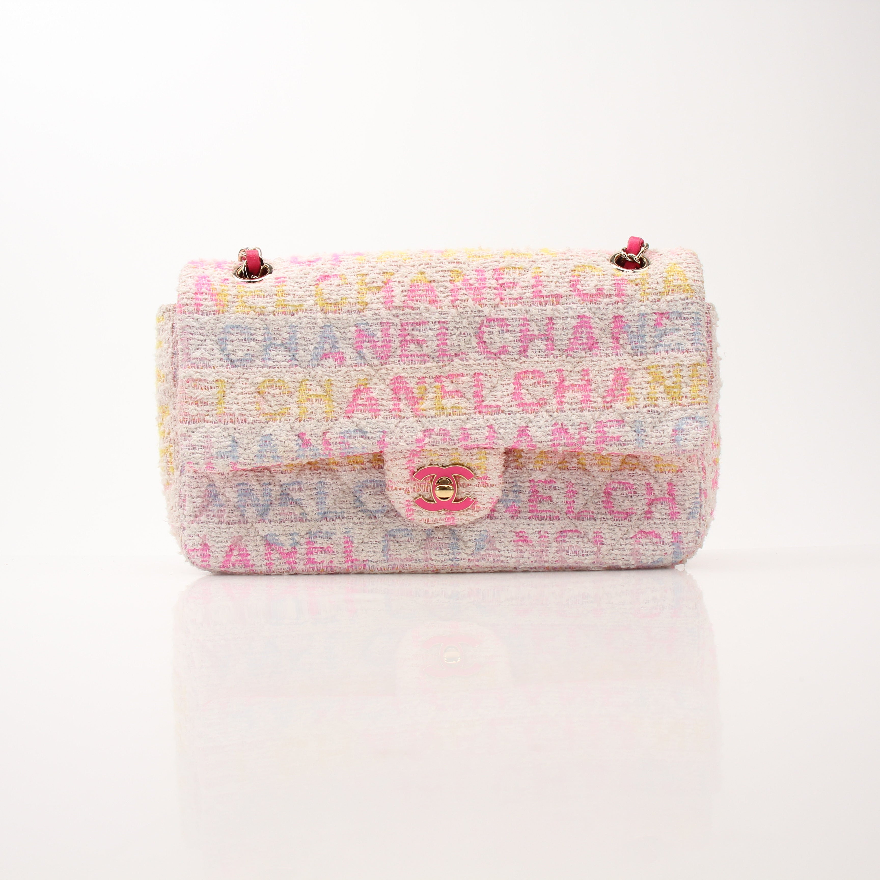Chanel Tweed Double Flap Shoulder Bag