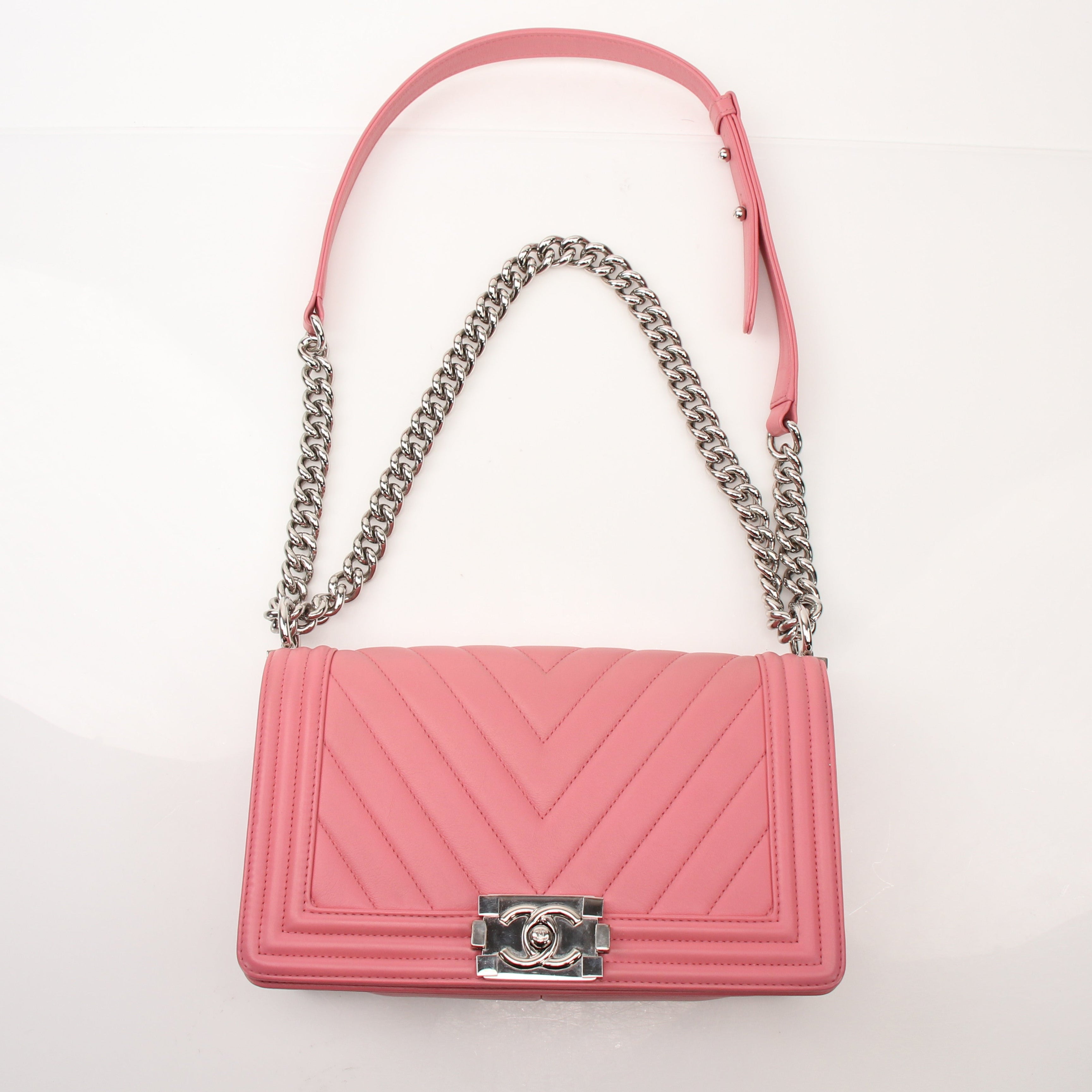 Chanel Chevron Quilted Medium Boy Flap Shoulder Bag