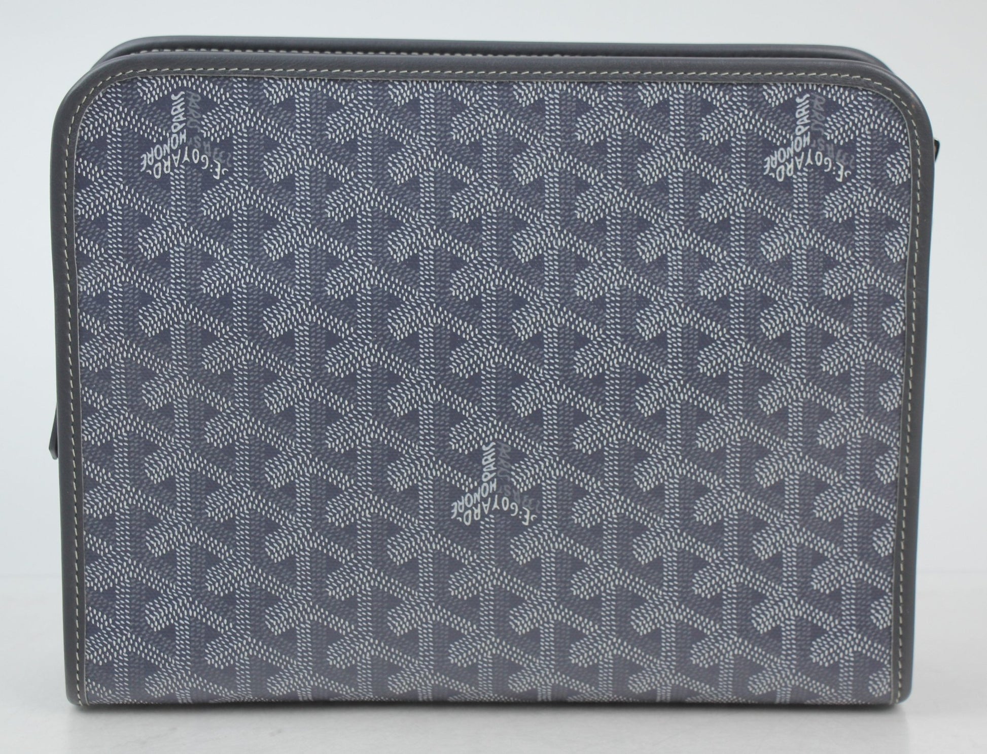 Goyard Jouvence PM toiletry pouch by Gold & Beyond, compact travel bag with Goyard signature pattern and leather trim.