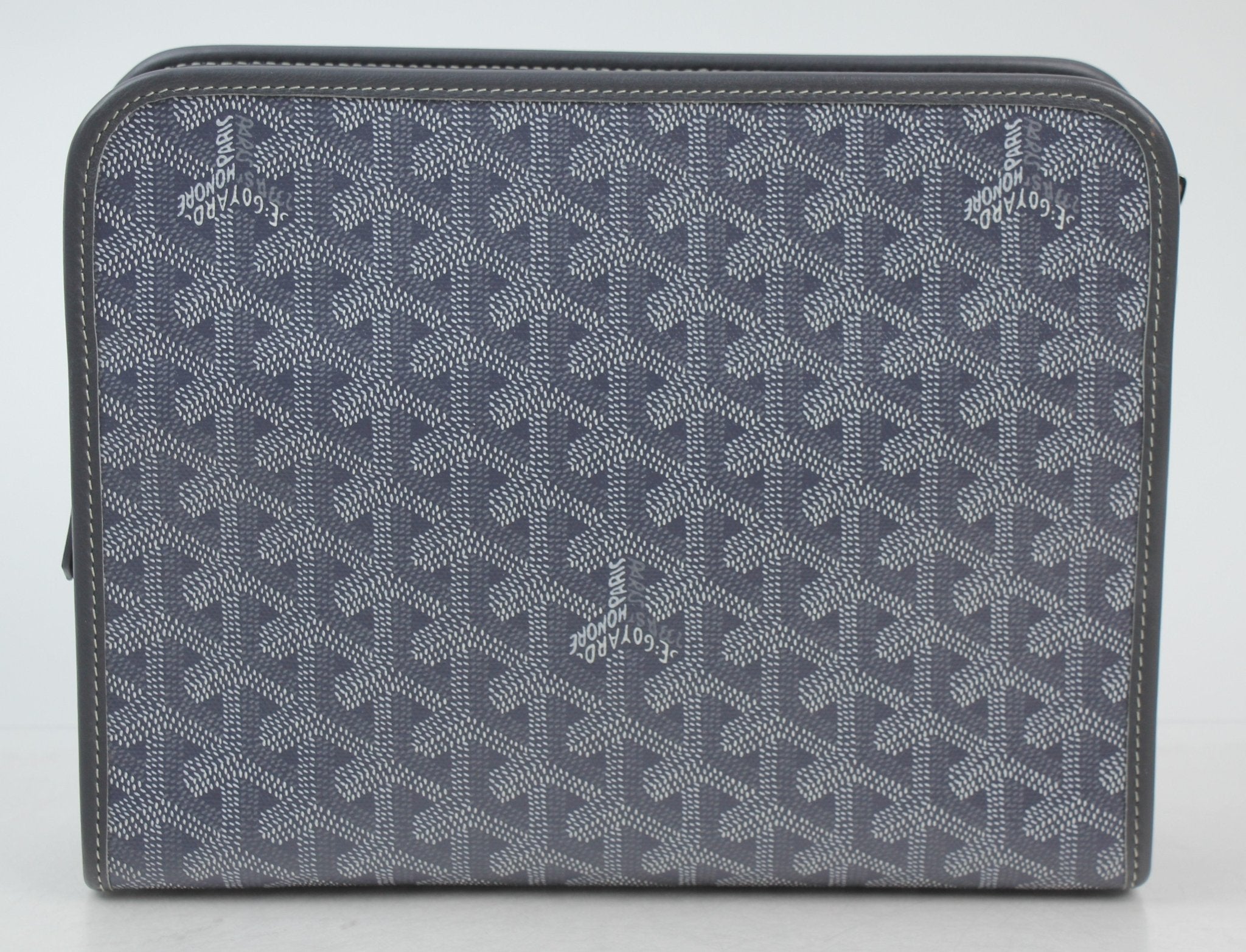 Goyard Jouvence PM toiletry pouch by Gold & Beyond, compact travel bag with Goyard signature pattern and leather trim.