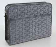 Gold & Beyond Goyard Jouvence PM toiletry pouch in toiletry bag style with Goyard pattern and leather trim.