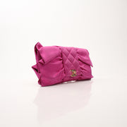 Chanel Quilted Satin Bow Clutch Bag