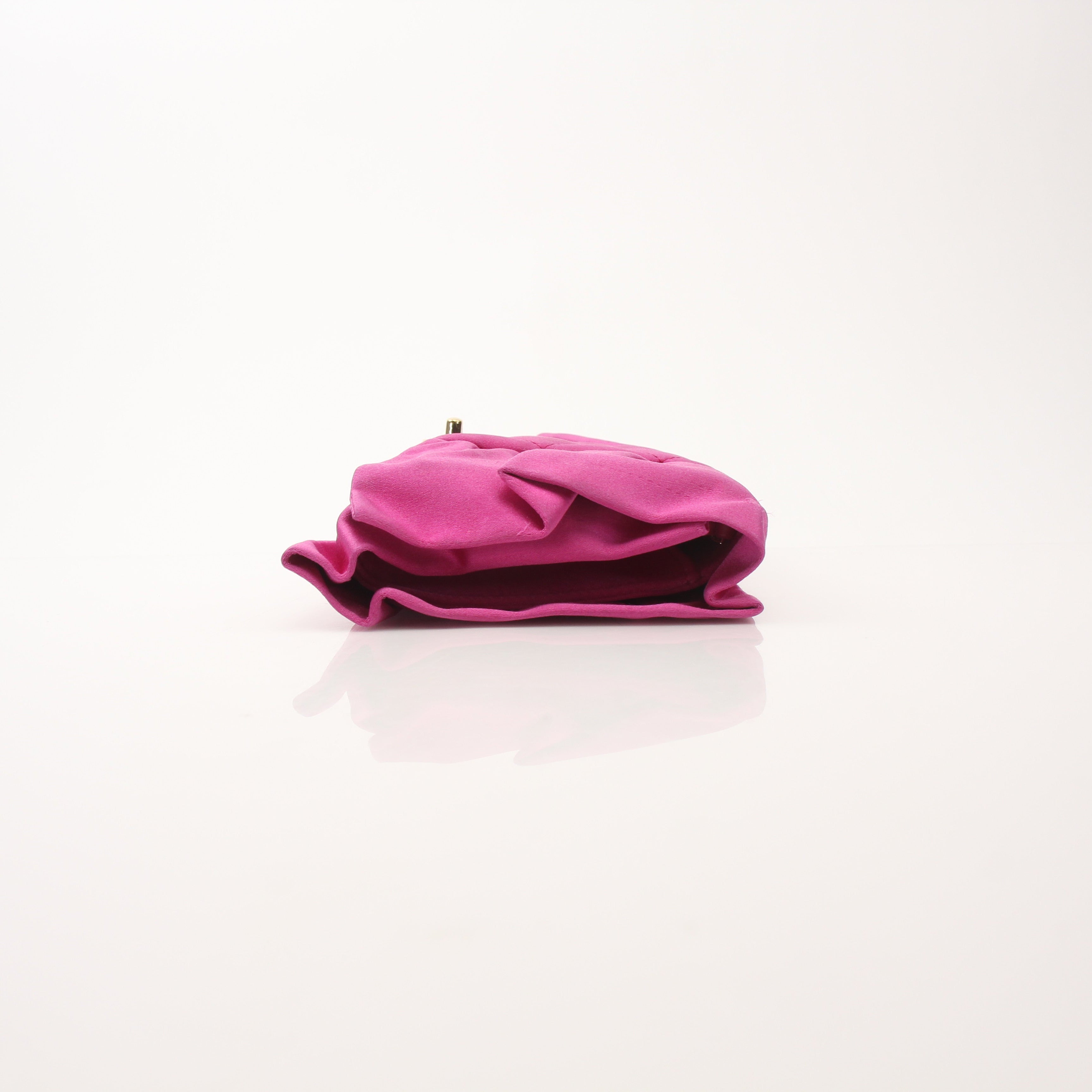 Chanel Quilted Satin Bow Clutch Bag