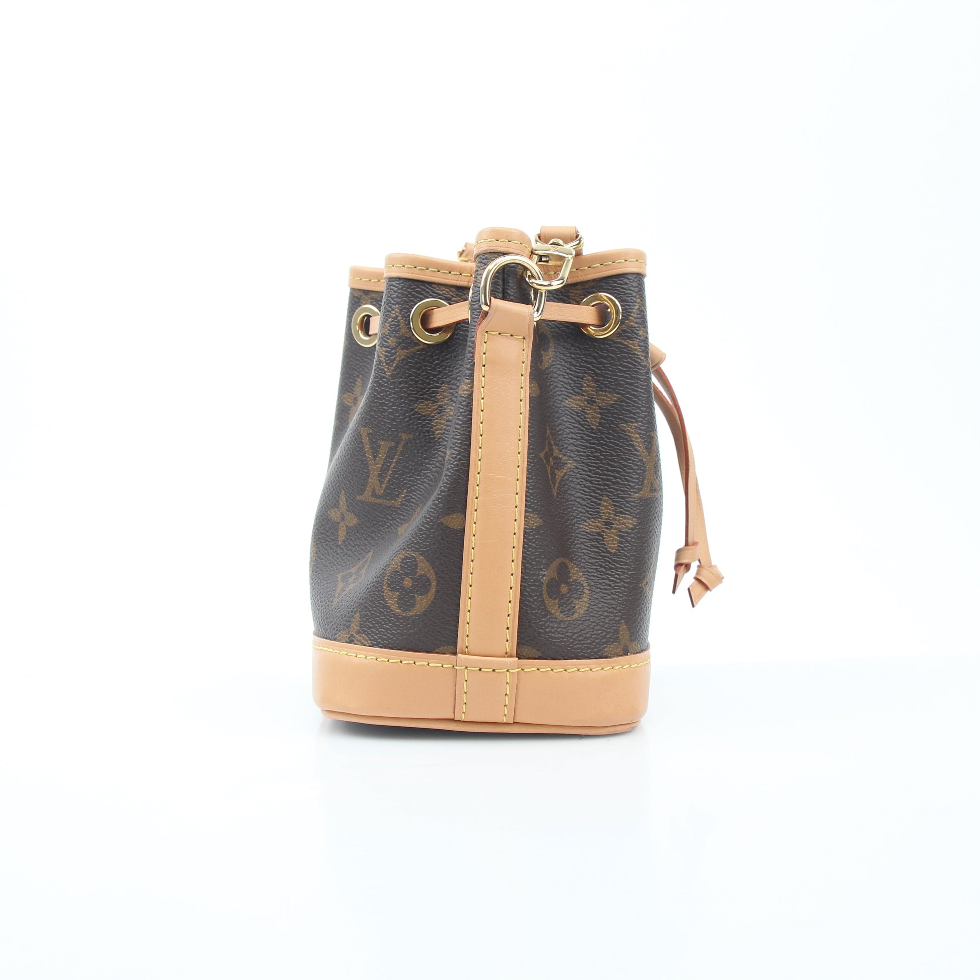 Louis Vuitton Monogram Nano Noé Bucket Bag, luxury handbag with monogram pattern and gold-tone hardware, shown in the image.
