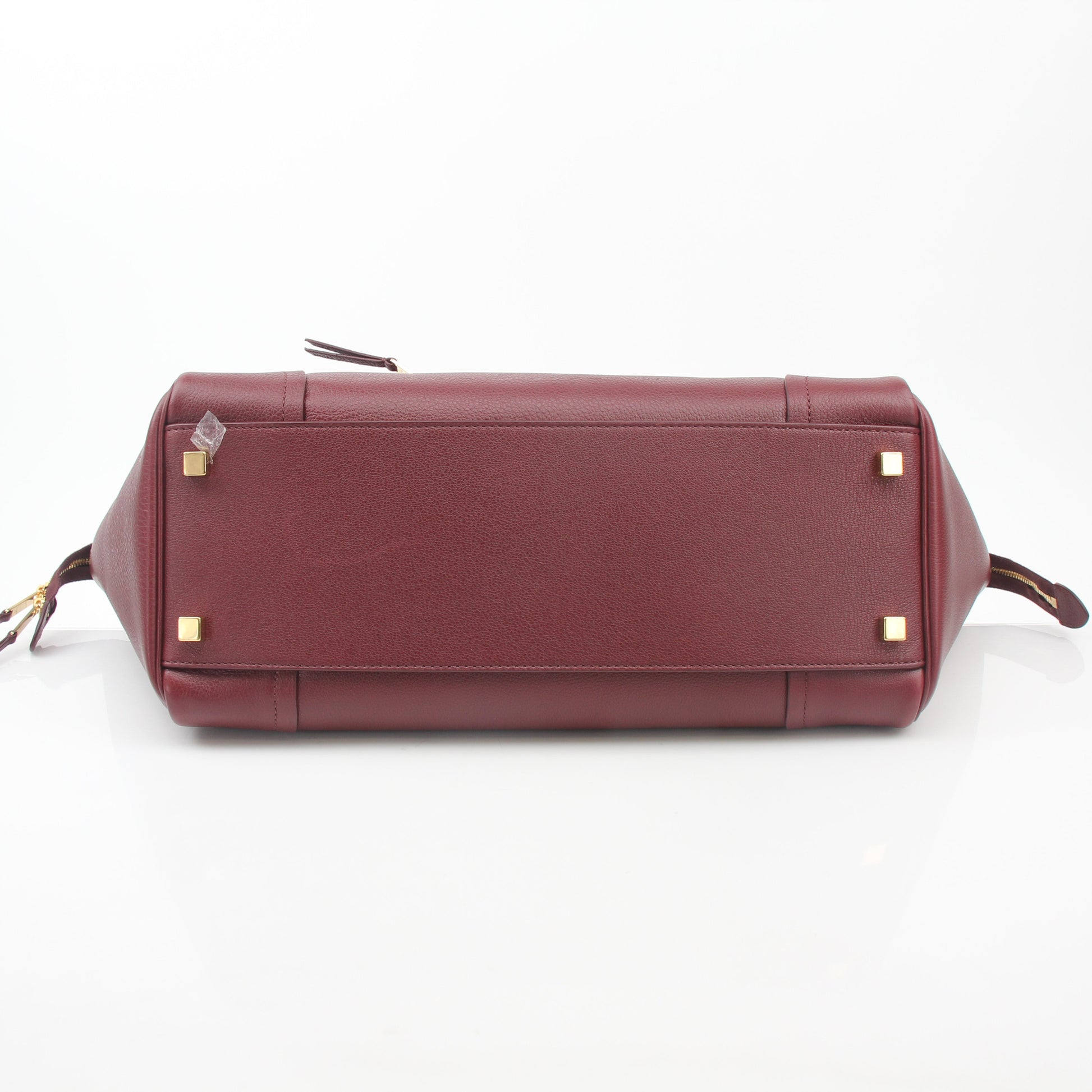 Gold & Beyond Burgundy Celine Shoulder Luggage Tote handbag with top handles and spacious interior, stylish and elegant accessory.