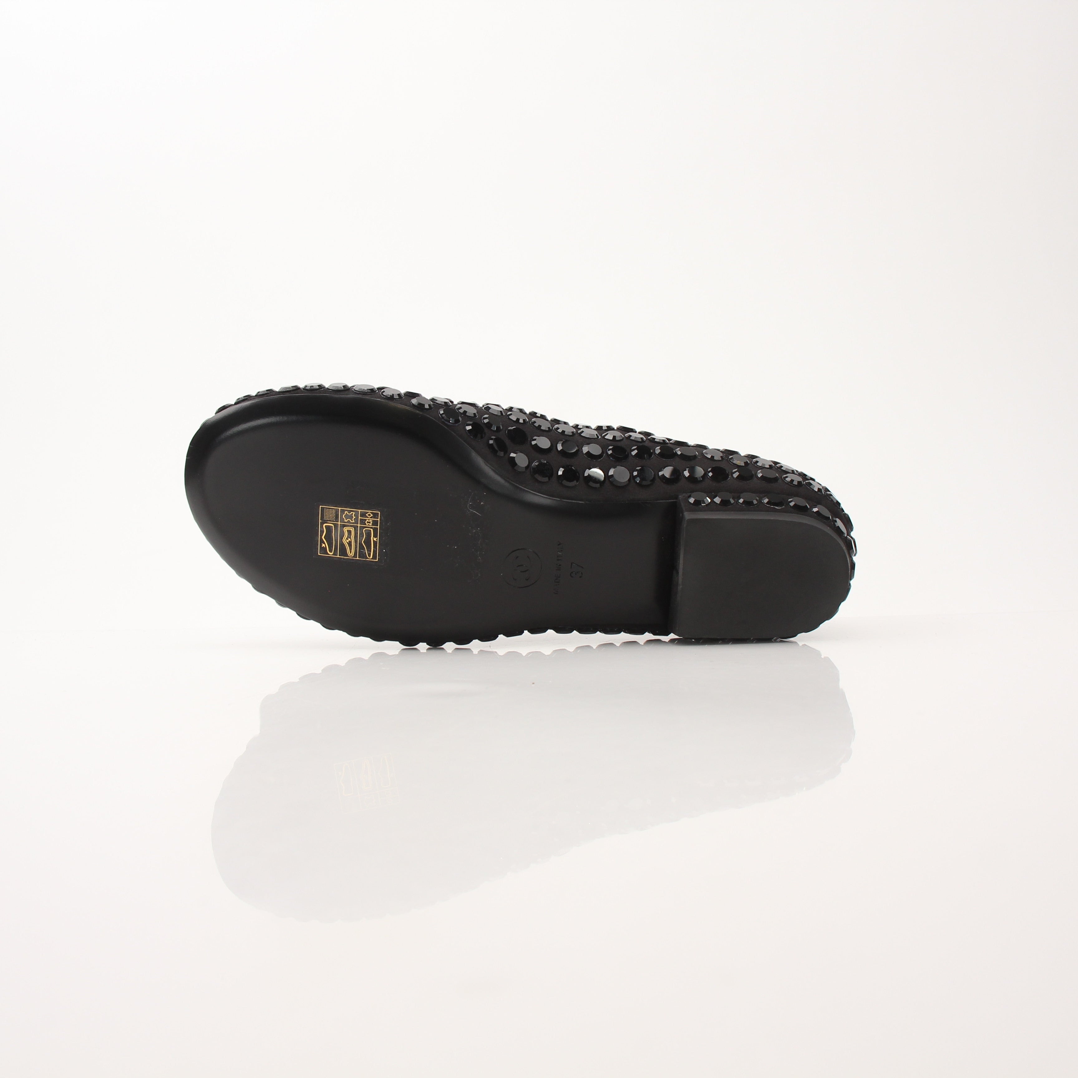 Chanel Women’s Satin Strass Bow Mary Jane Flats