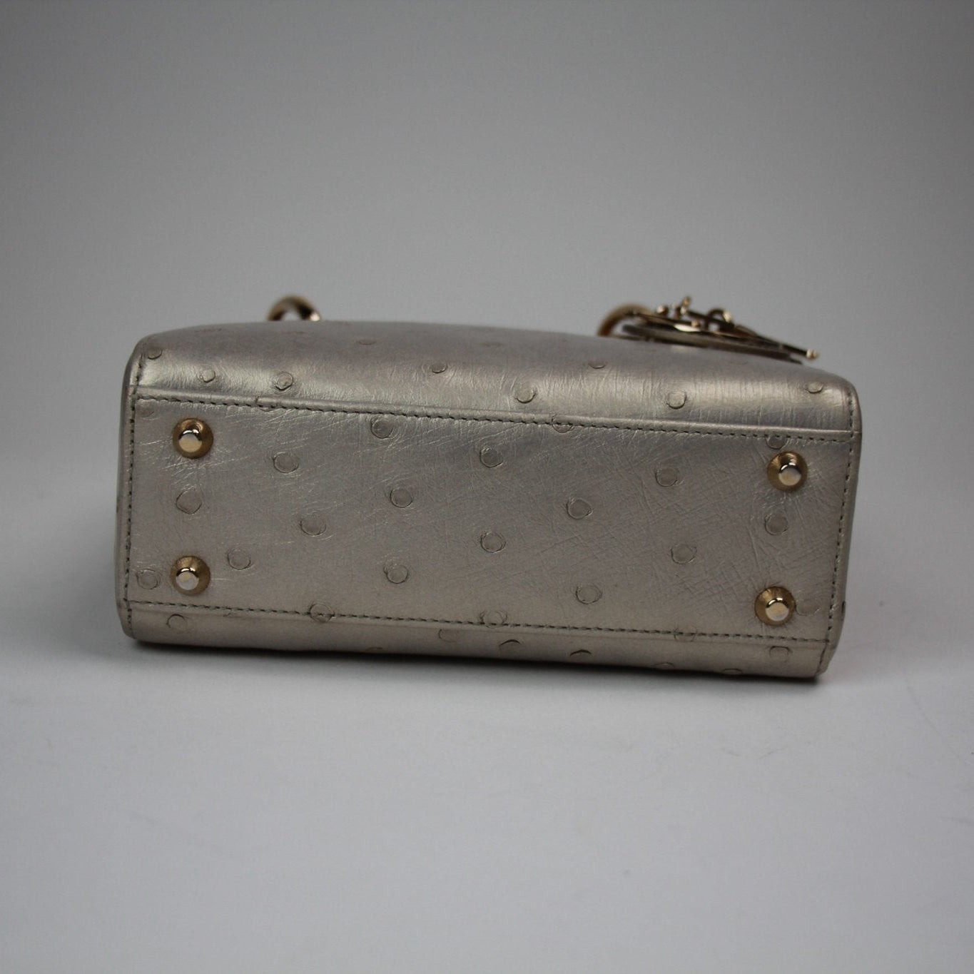 Gold & Beyond Dior Lady Dior Mini Bag handbag with signature design, featuring elegant leather and gold-tone hardware.