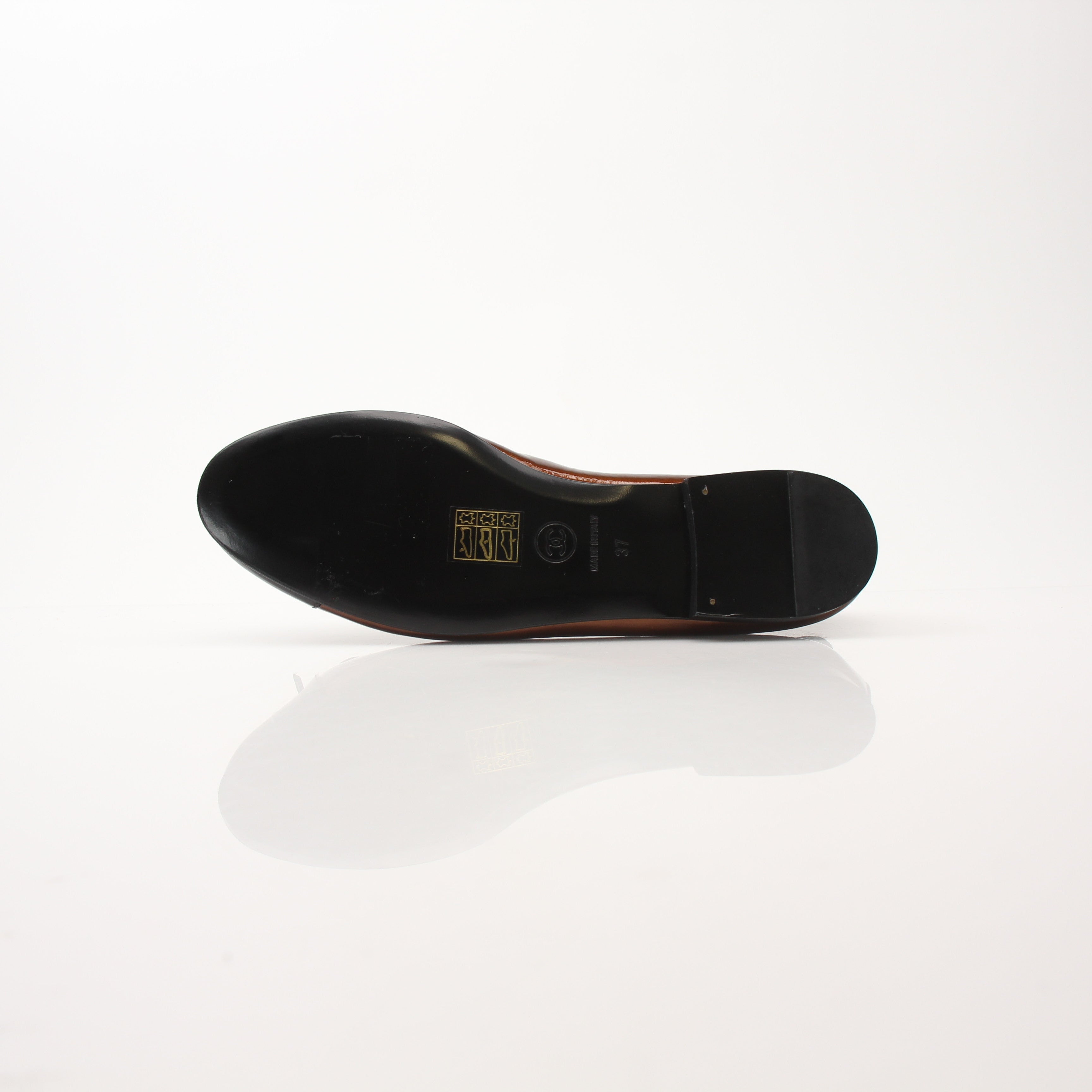 Chanel Women’s Patent Leather Cap Toe Bow Ballet Flats