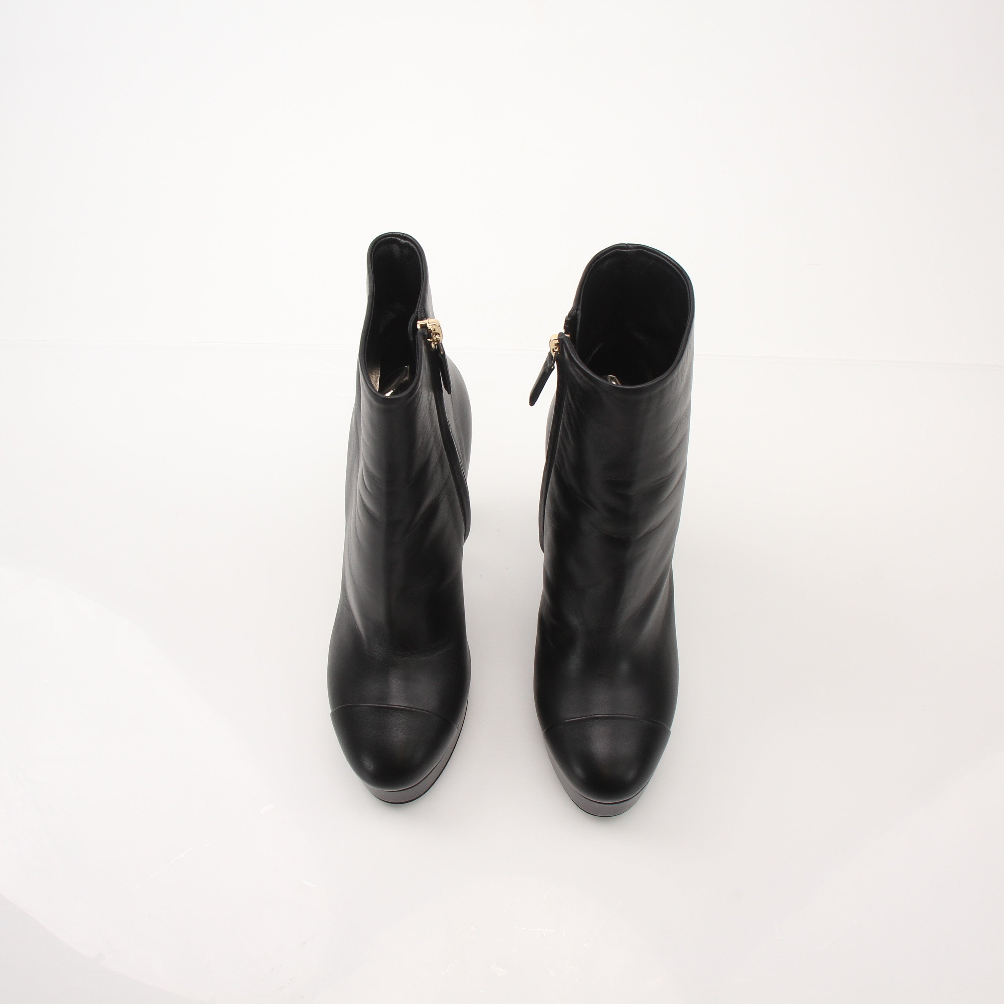 Chanel Women’s Cap Toe Platform Ankle Boots