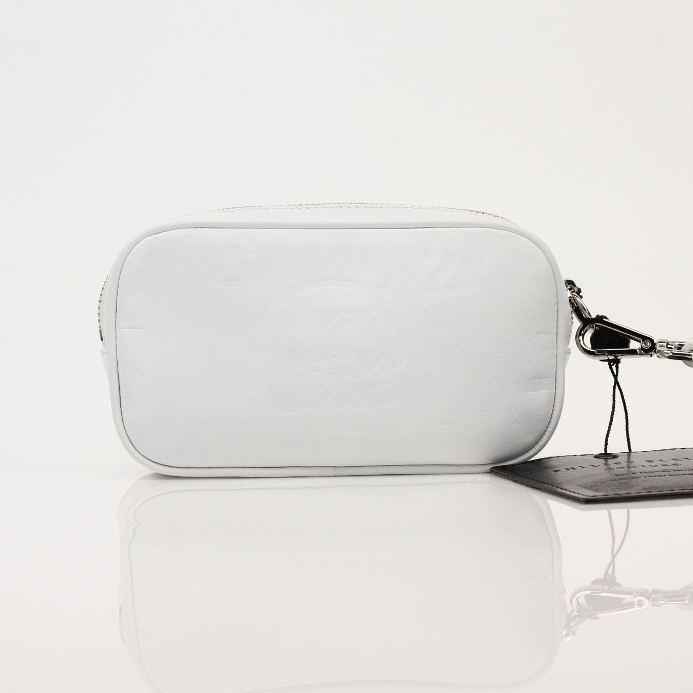 Philipp Plein shining clutch handbag with metallic finish and stylish design, by Gold & Beyond.