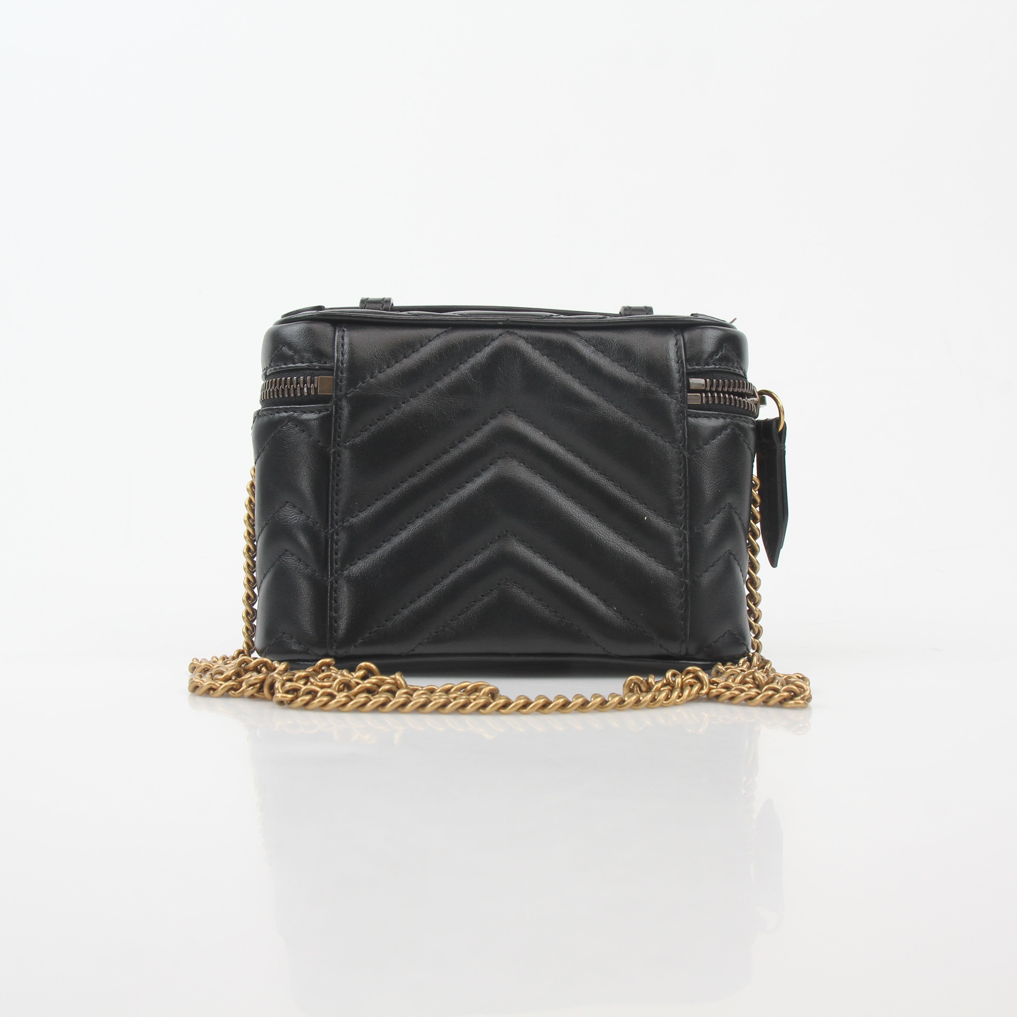 Gucci Black GG Marmont Mini Vanity Bag