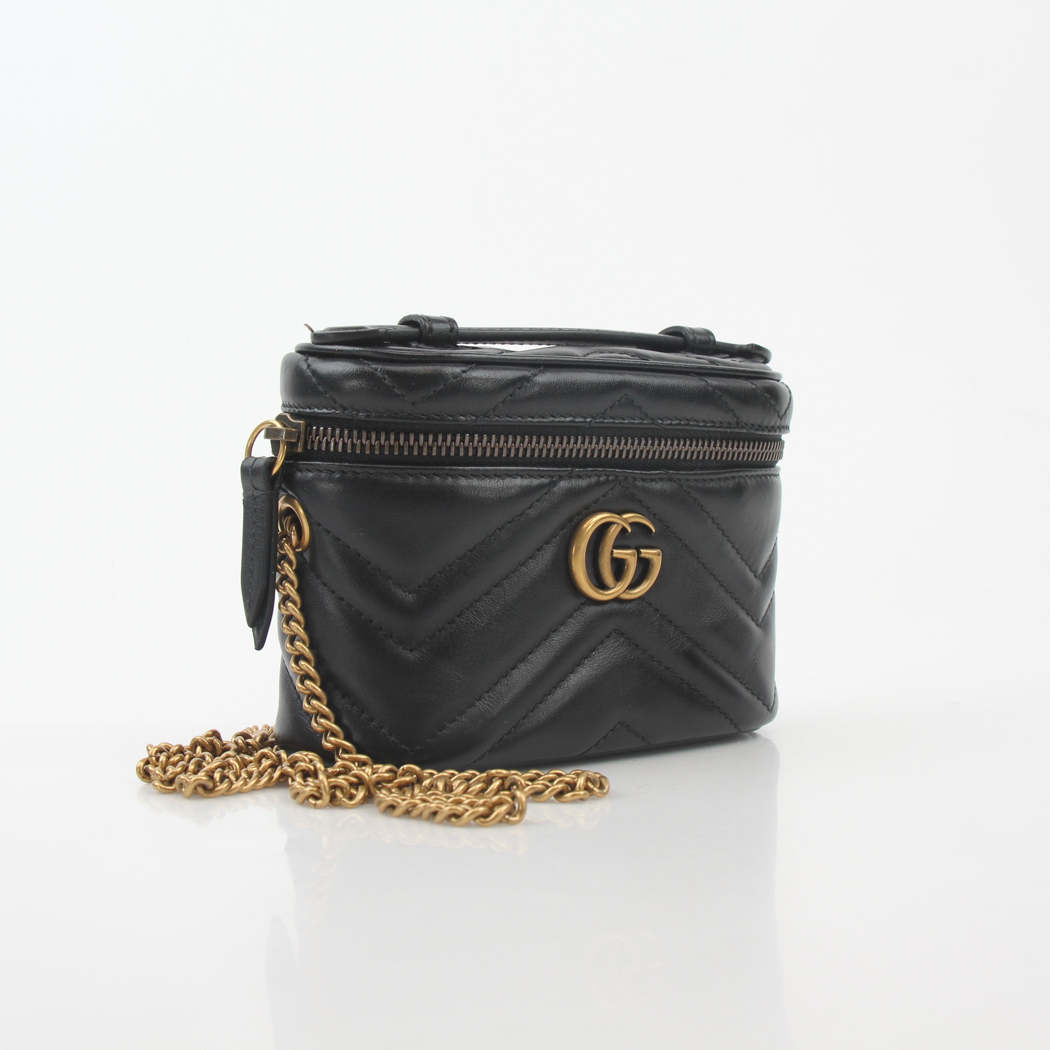 Gucci Black GG Marmont Mini Vanity Bag