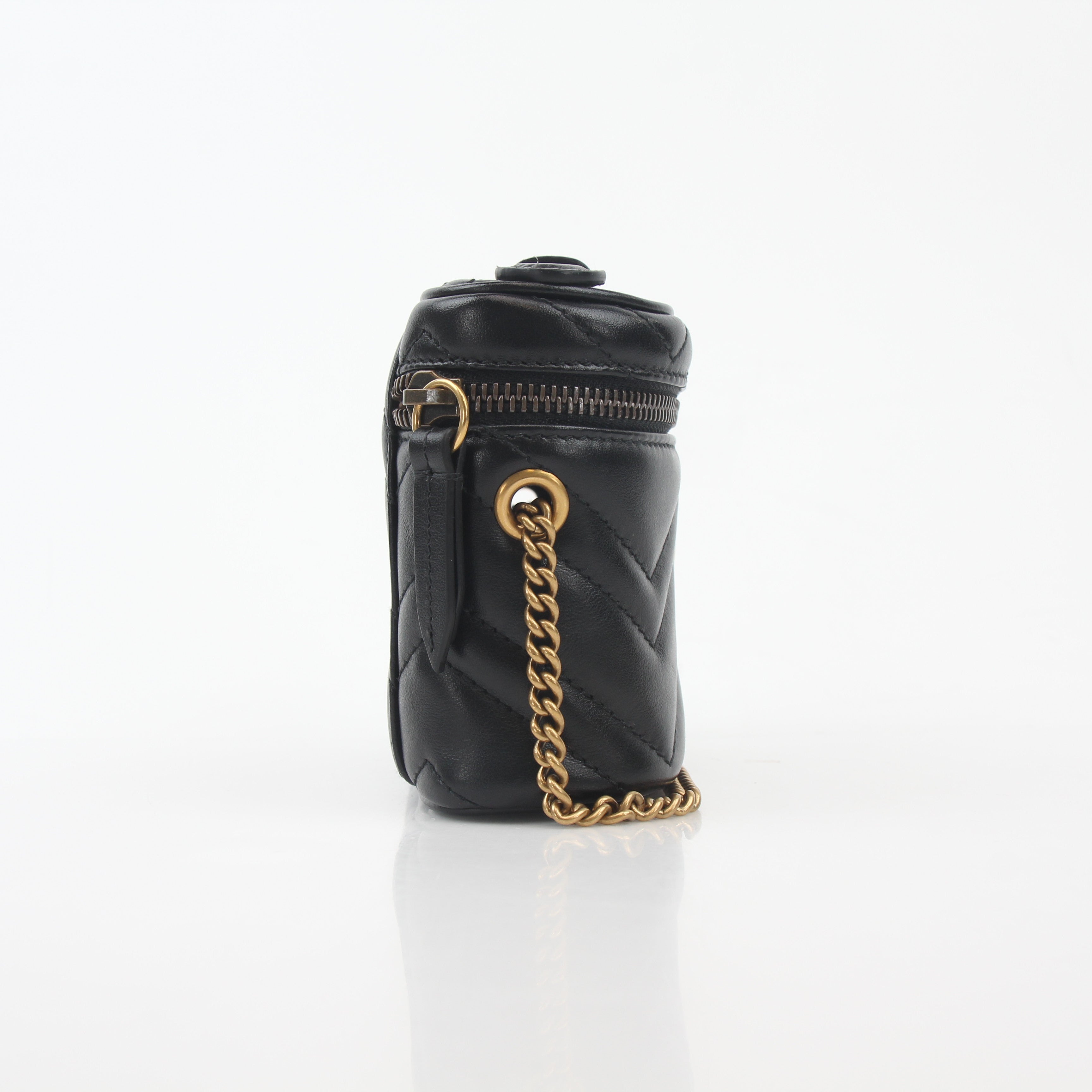 Gucci Black GG Marmont Mini Vanity Bag