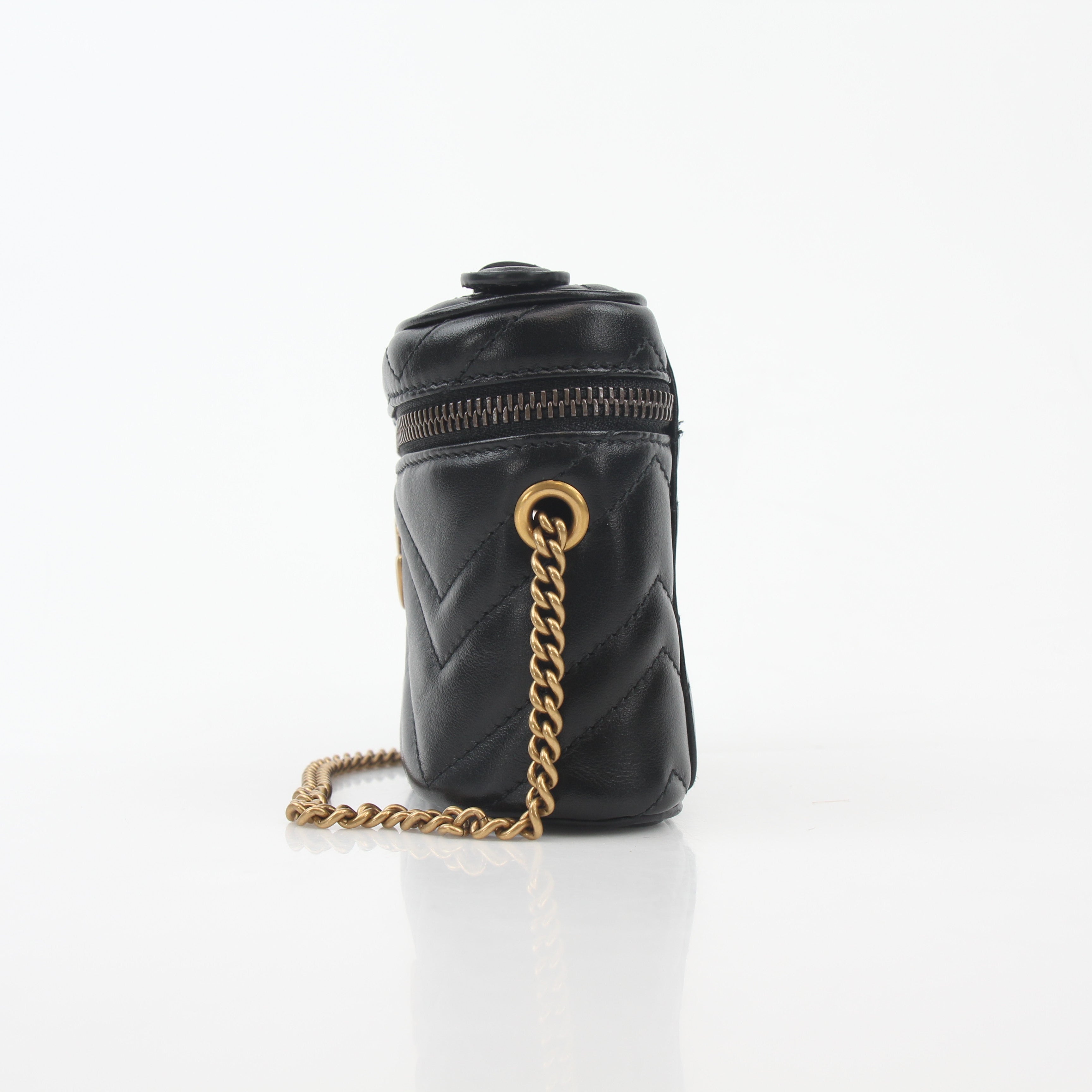 Gucci Black GG Marmont Mini Vanity Bag